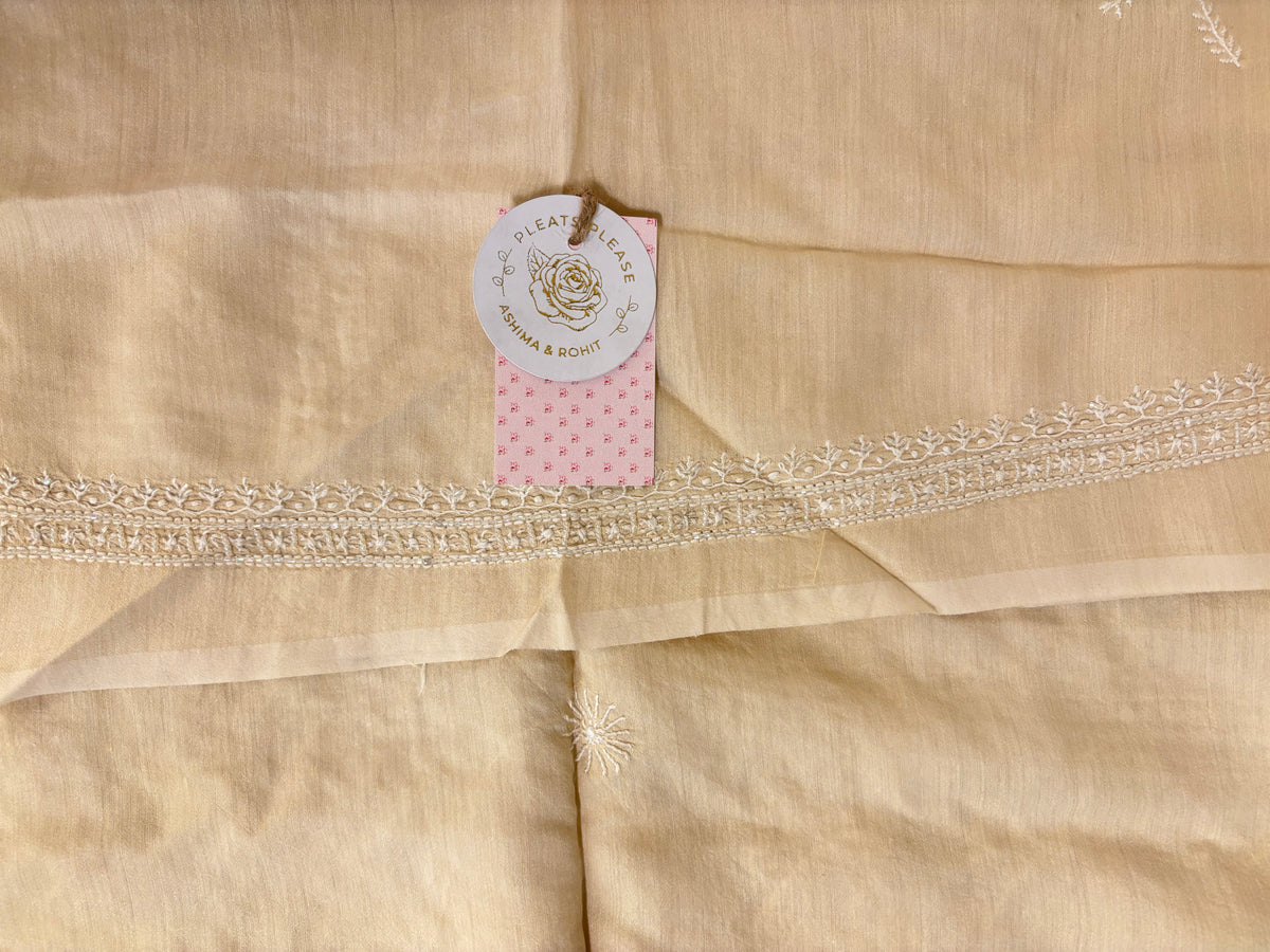 Dyeable Pure Monga Silk Chikankari Men’s Kurta