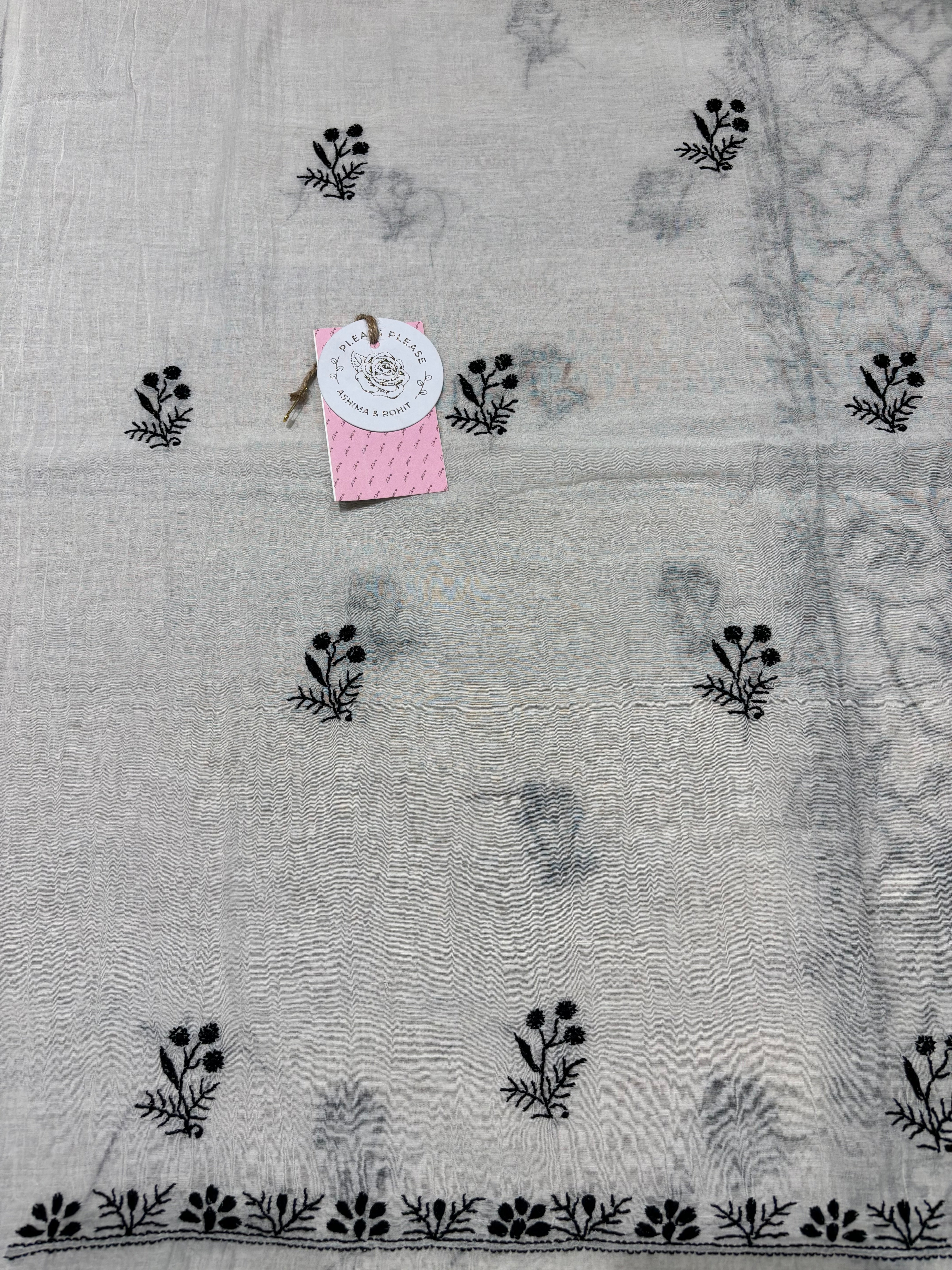 Dyeable Chanderi Mul Chikankari Kurta & Dupatta Fabric