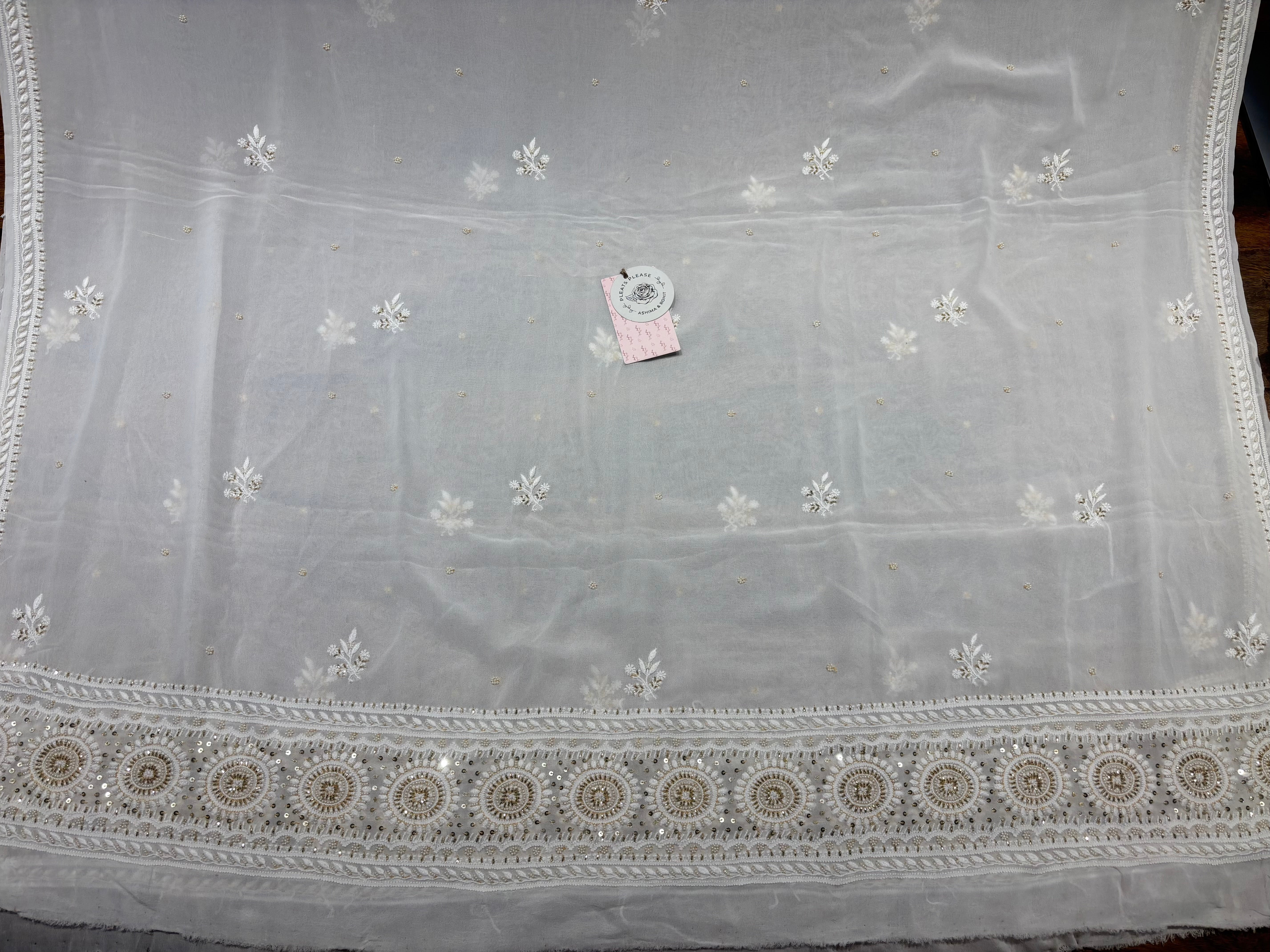 Dyeable Pure & Premium Georgette Chikankari Anarkali & Dupatta Set
