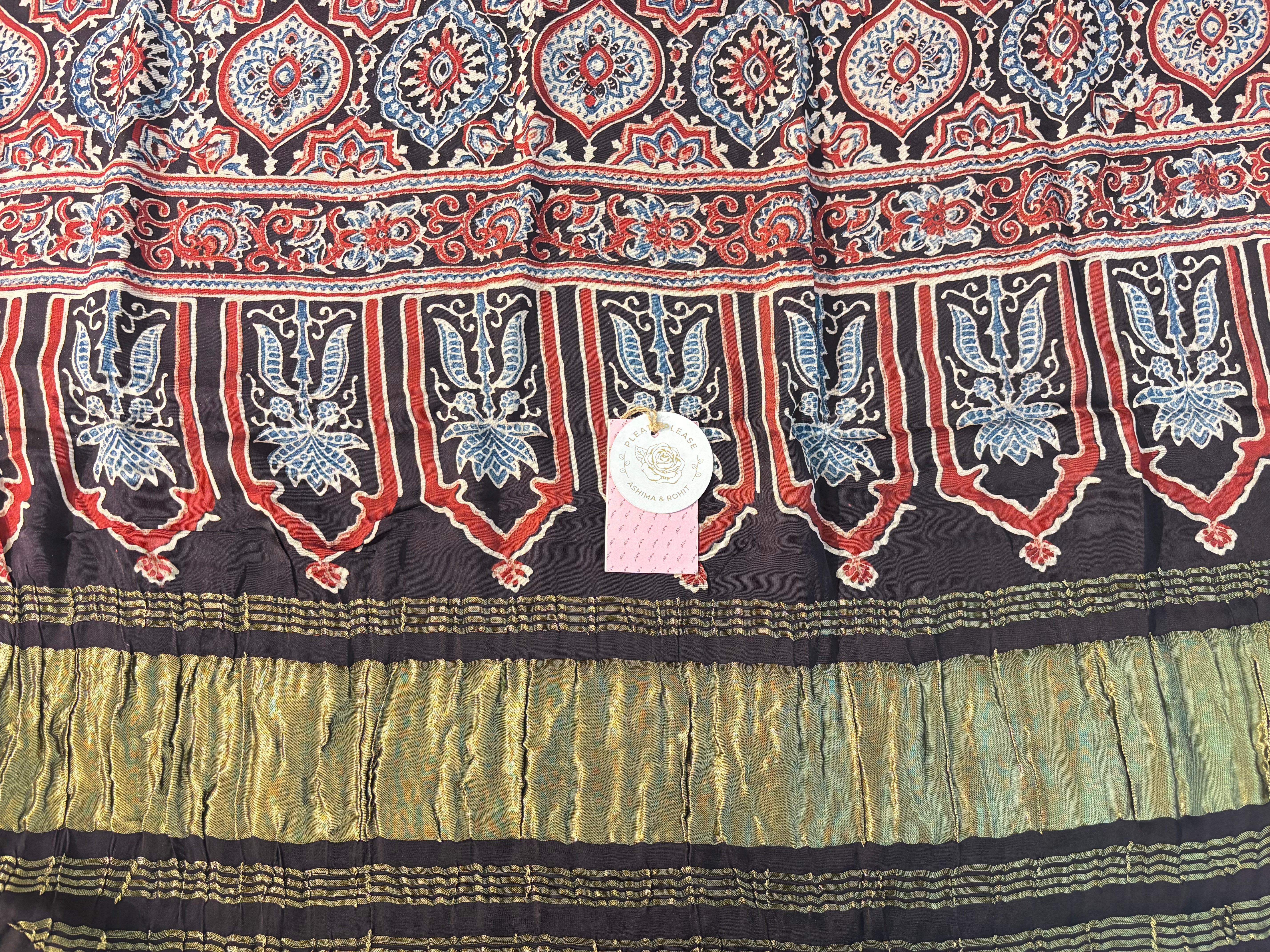 Black Ajrakh Dupatta