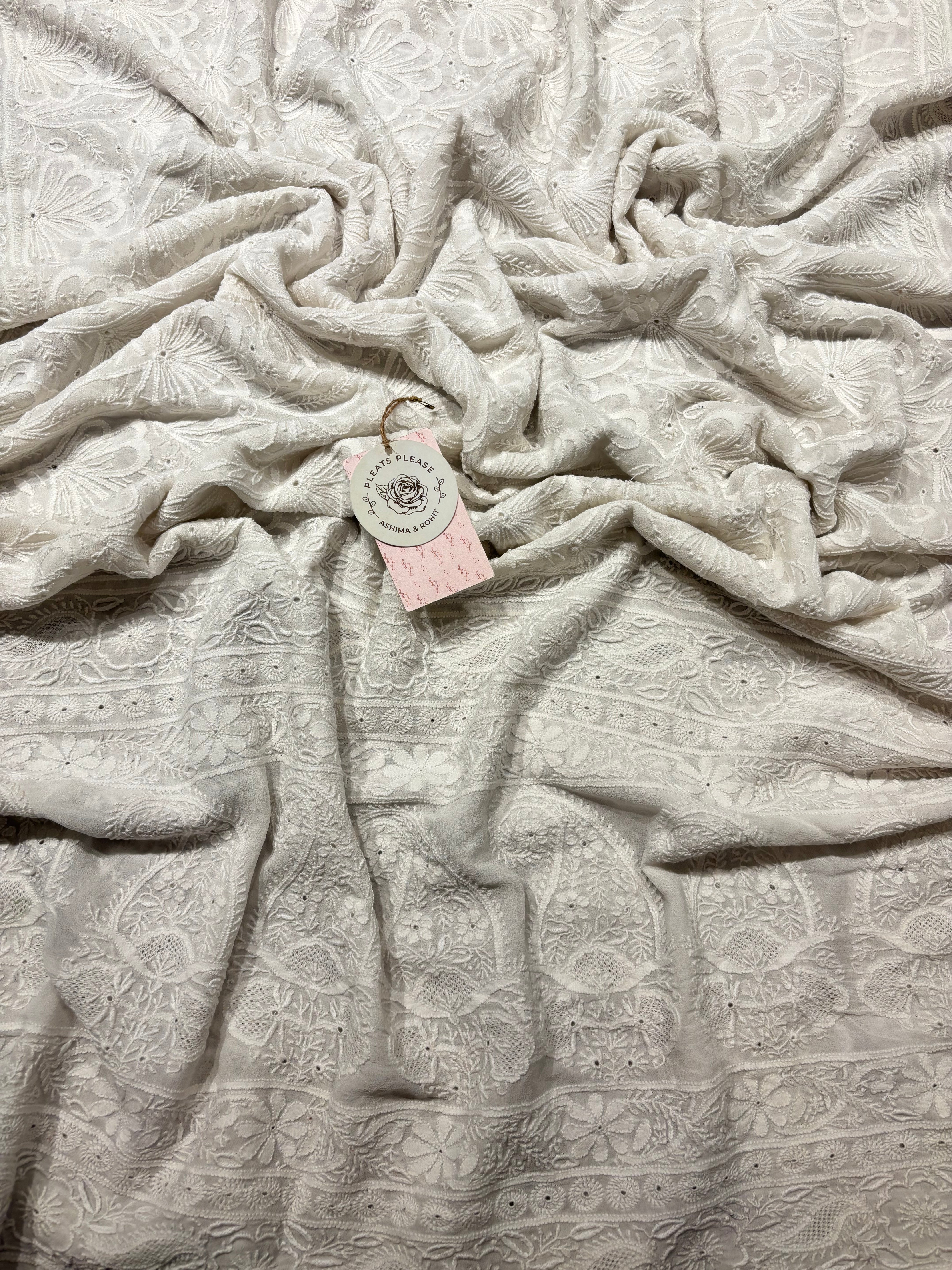 Dyeable Pure & Premium Georgette Chikankari Dupatta