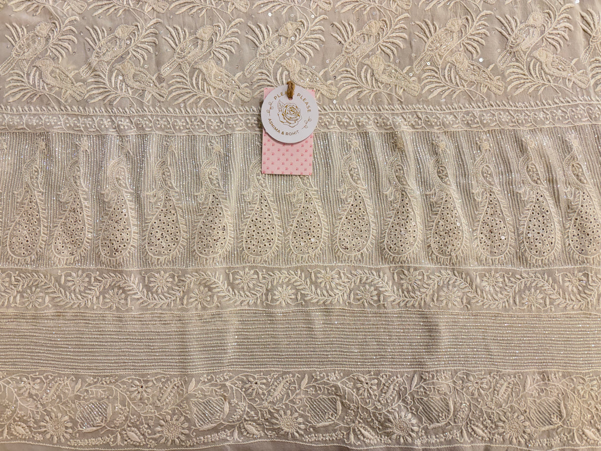 Dyeable Pure Georgette Chikankari Kurta & Dupatta