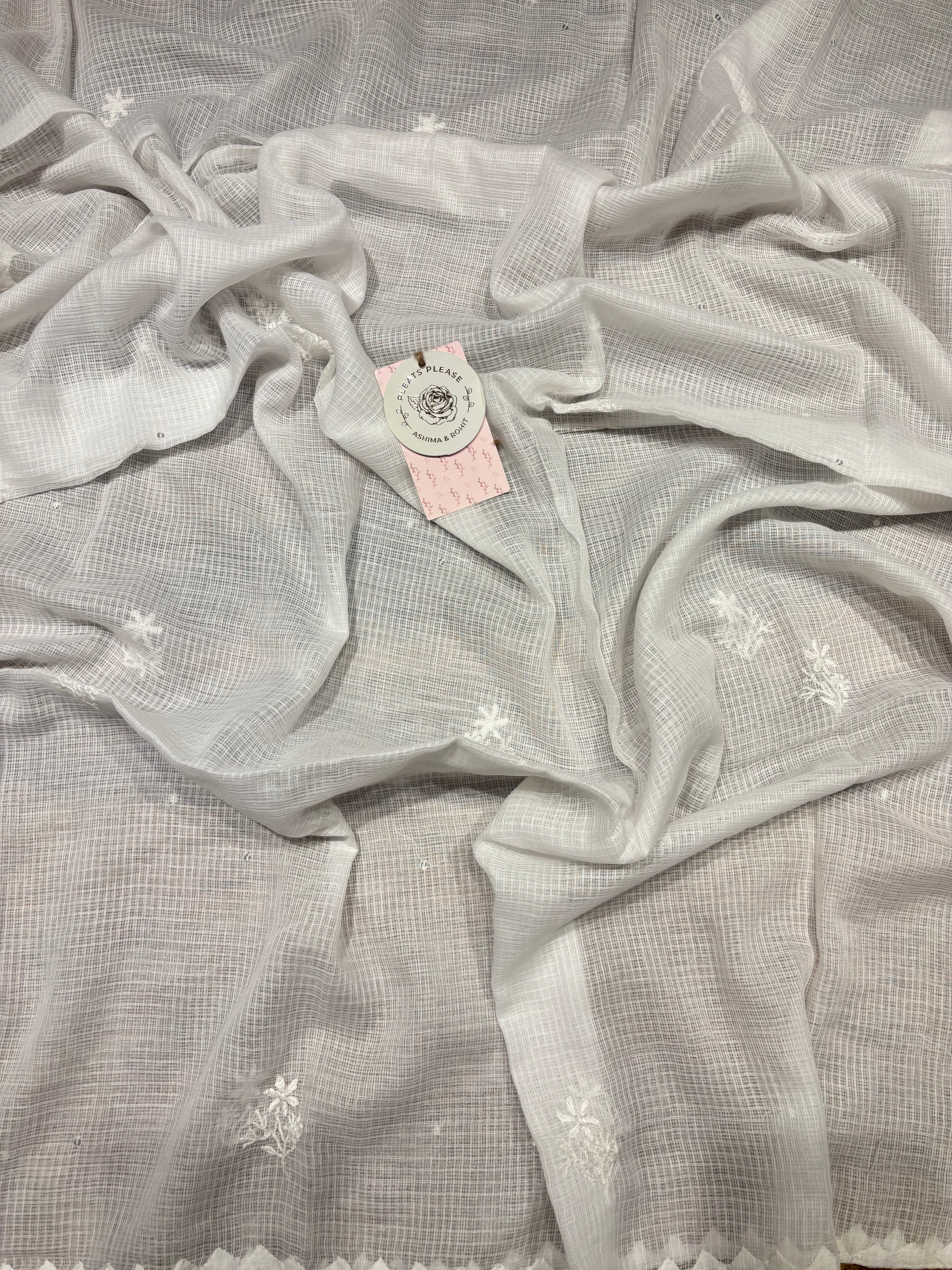 Dyeable kota Chikankari kurta and Dupatta Set