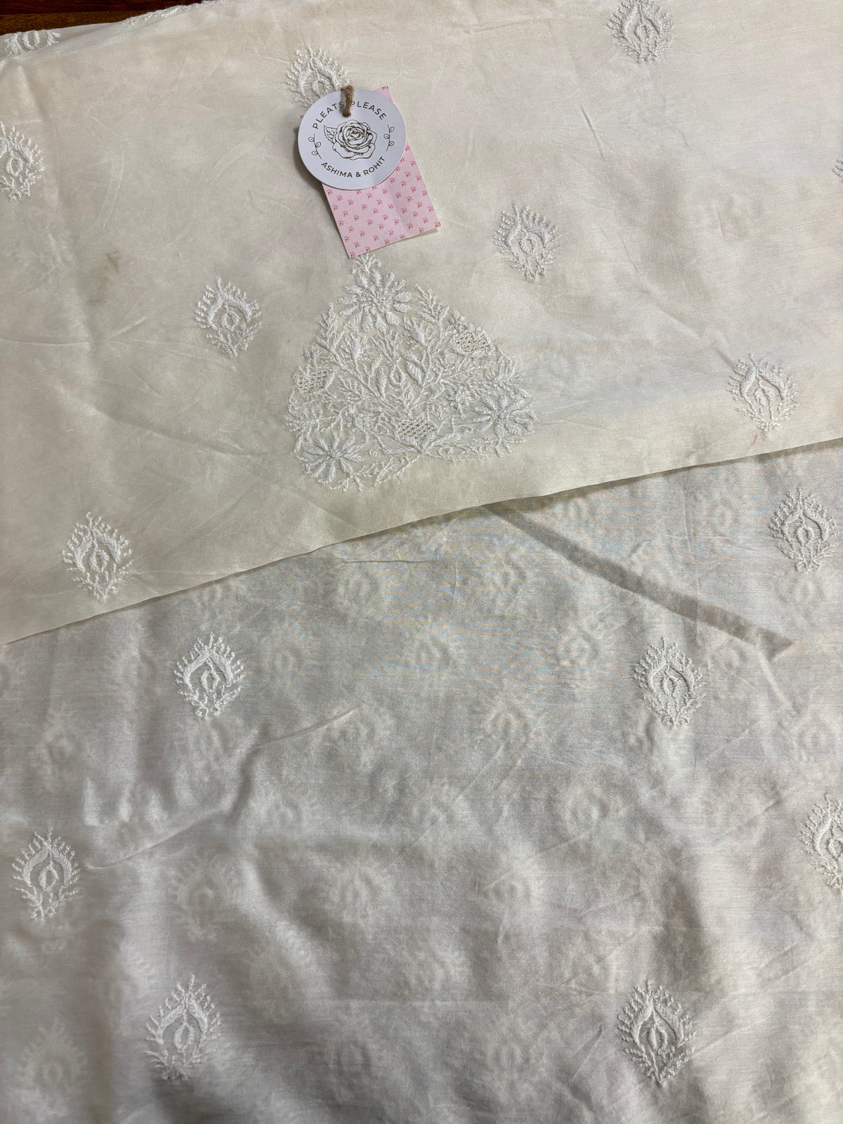 Dyeable Chanderi Silk Chikankari Men’s Kurta