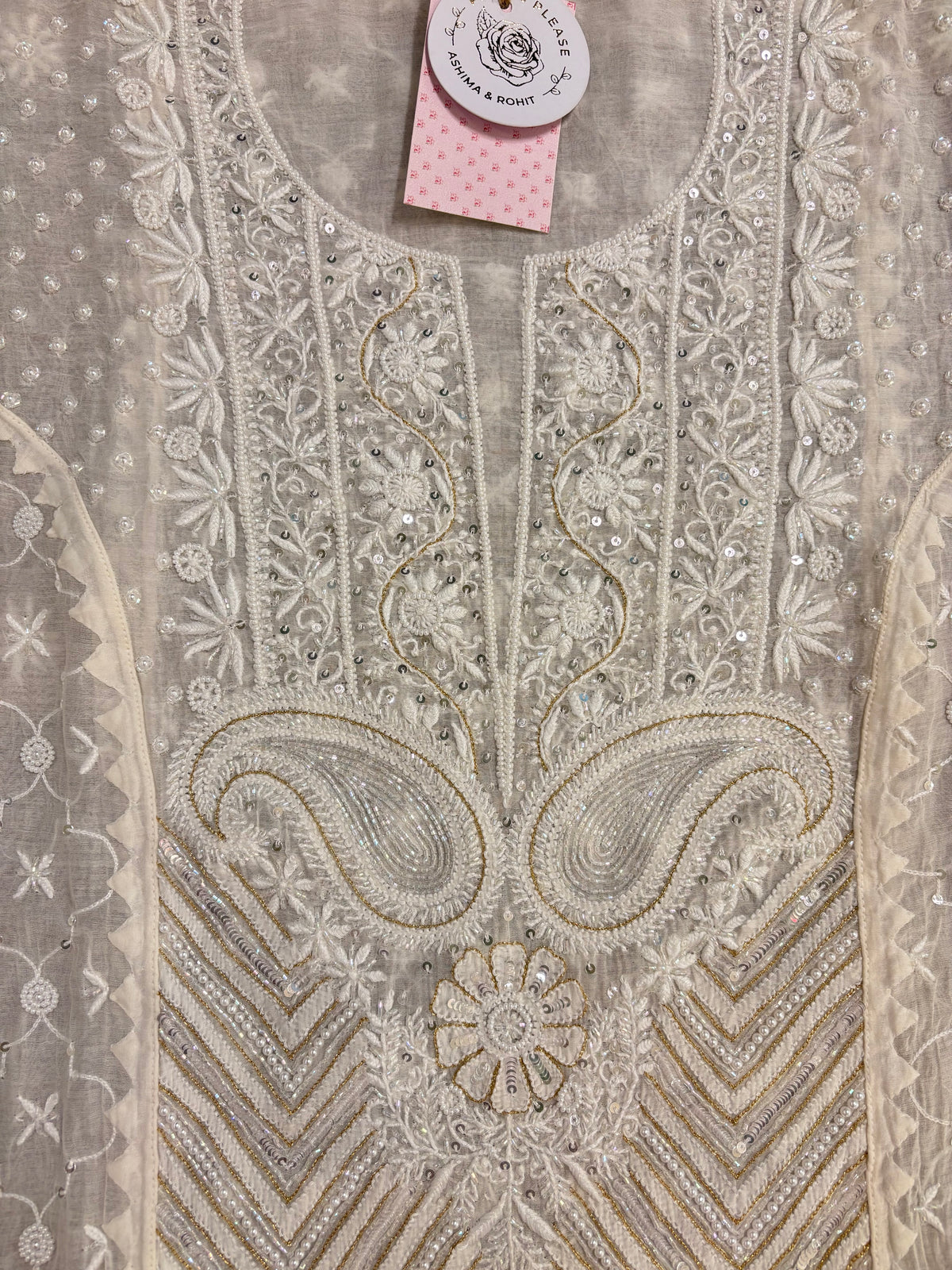 Dyeable Chanderi Mul Chikankari Kurta & Dupatta