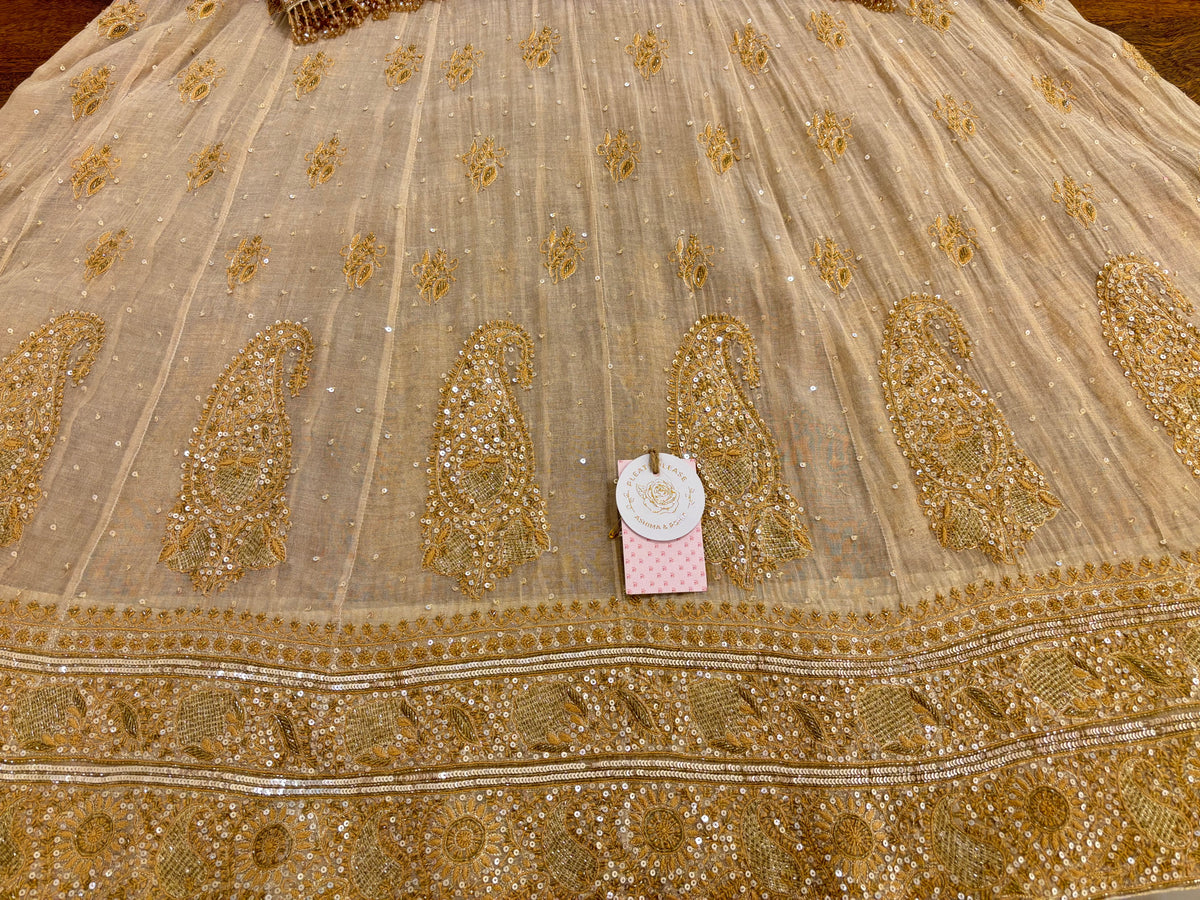 Dyeable Pure & Premium Tissue Chikankari Anarkali & Dupatta