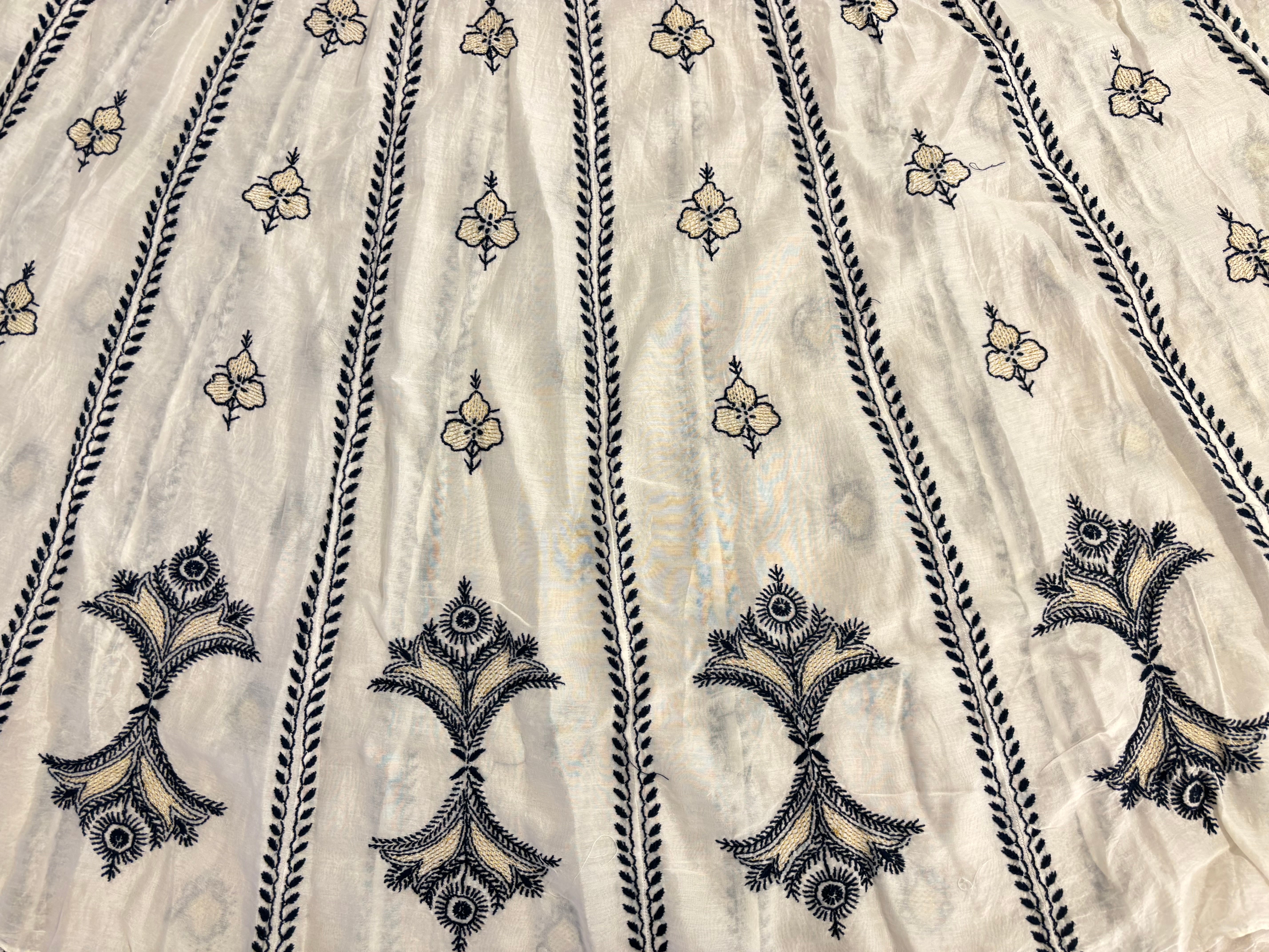 Dyeable Chanderi Chikankari Anarkali & Dupatta Set