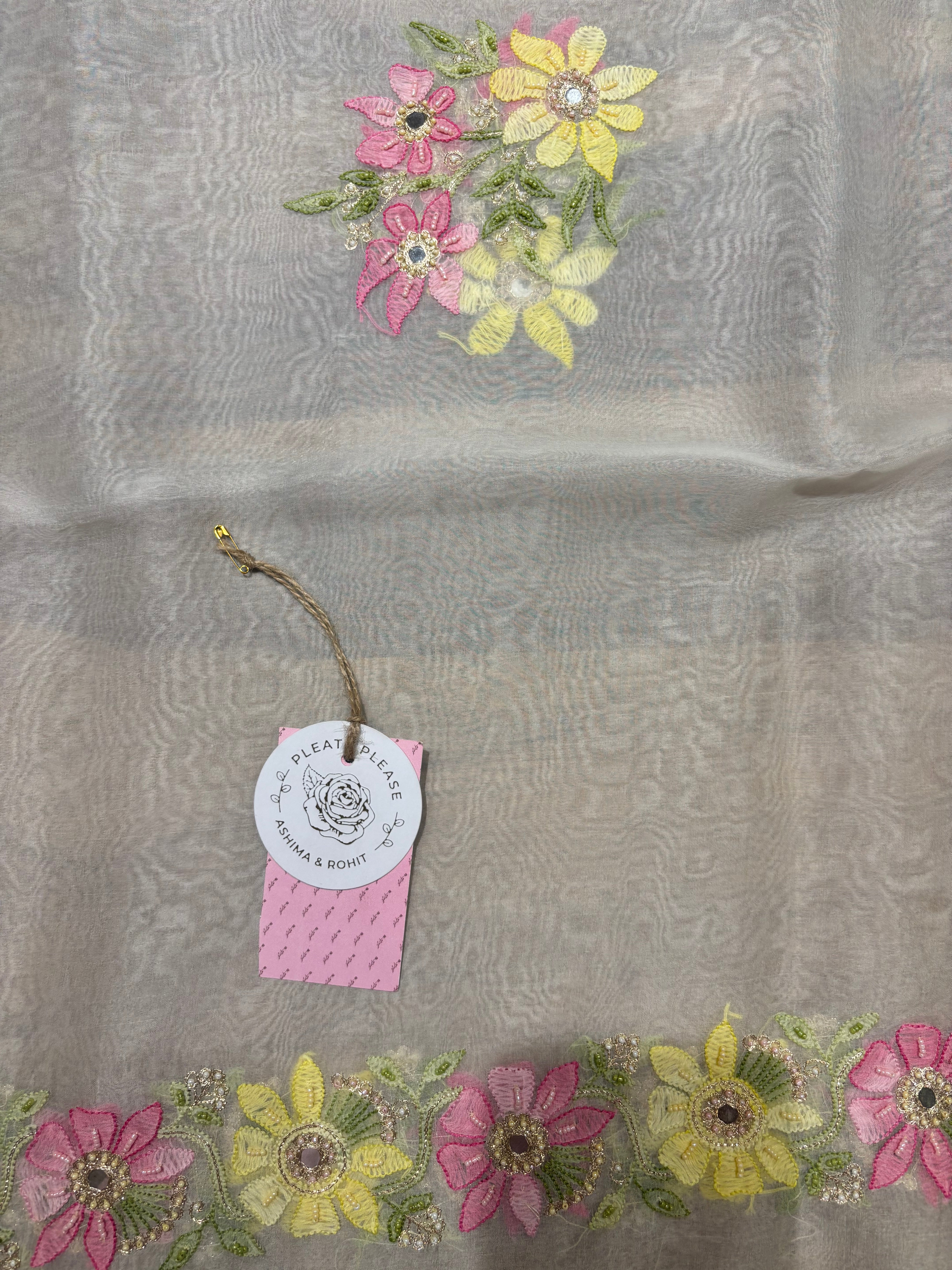 Dyeable Pure and Premium Organza Silk Chikankari Kurta and Dupatta Set