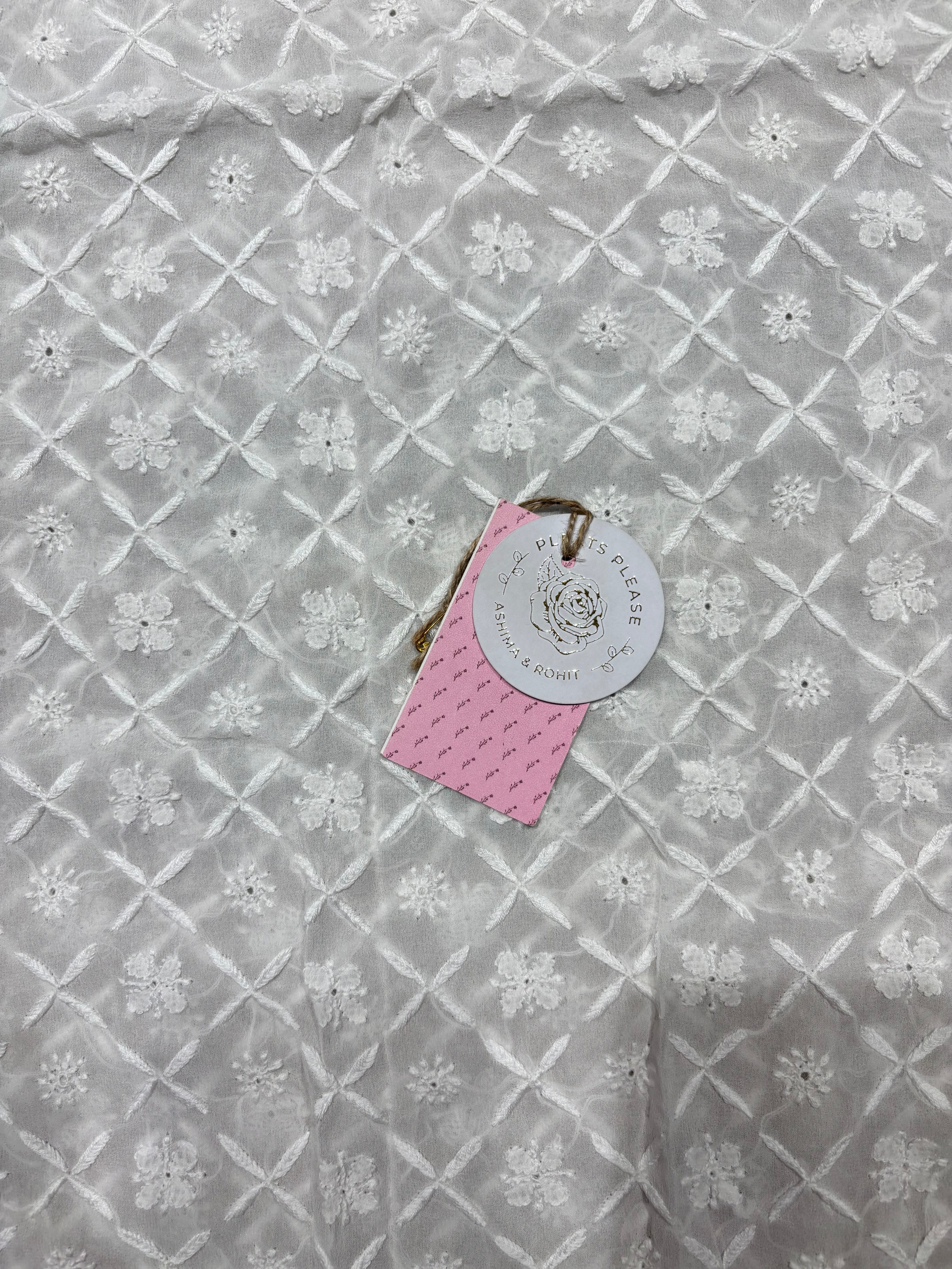 Dyeable Pure and Premium Georgette Chikankari Men’s Kurta Fabric