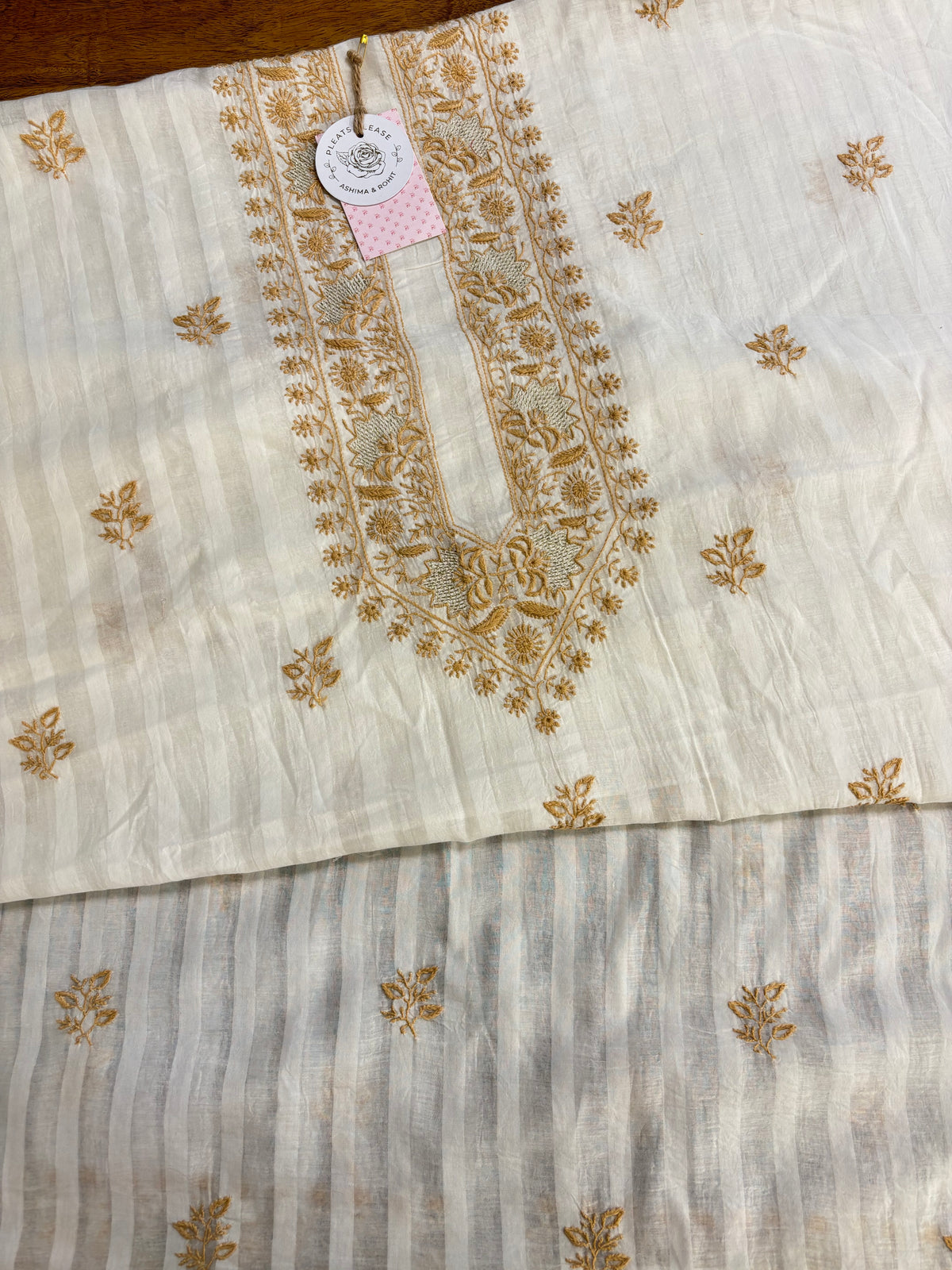 Dyeable Chanderi Mul Chikankari Men’s Kurta
