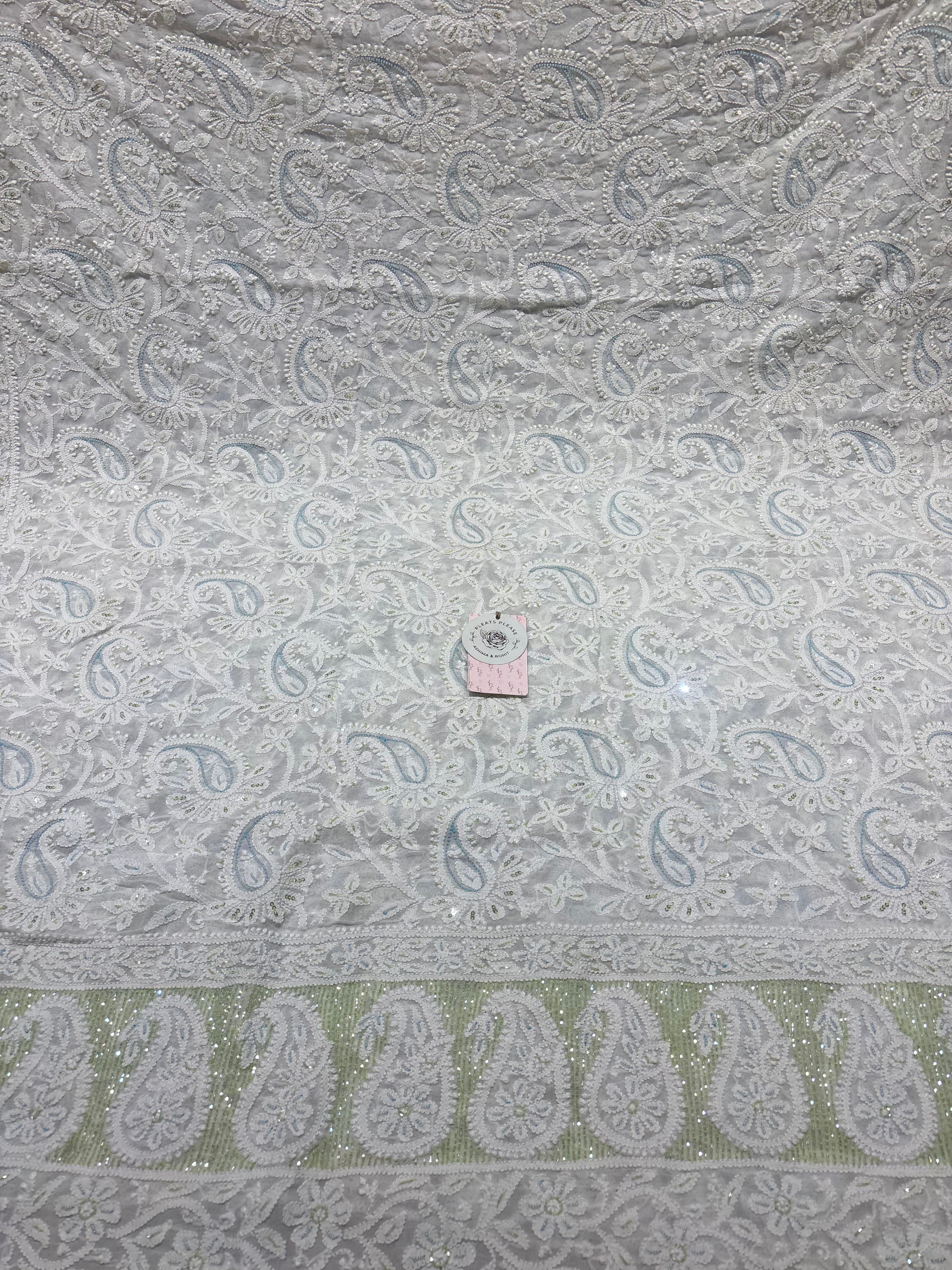 Dyeable Pure & Premium Georgette Chikankari Dupatta