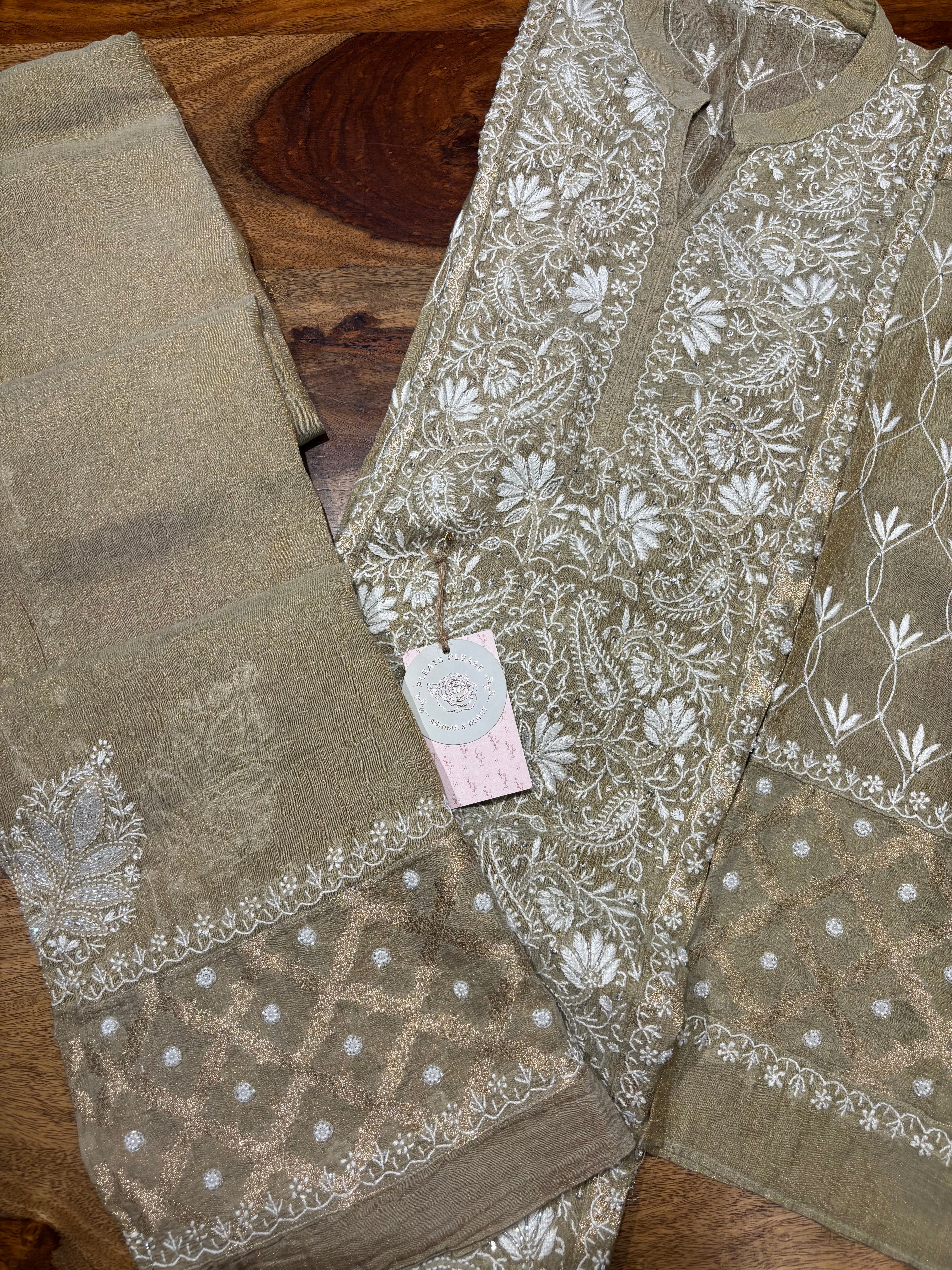 Military Olive Pure And Premium Tissue Co-ord Set