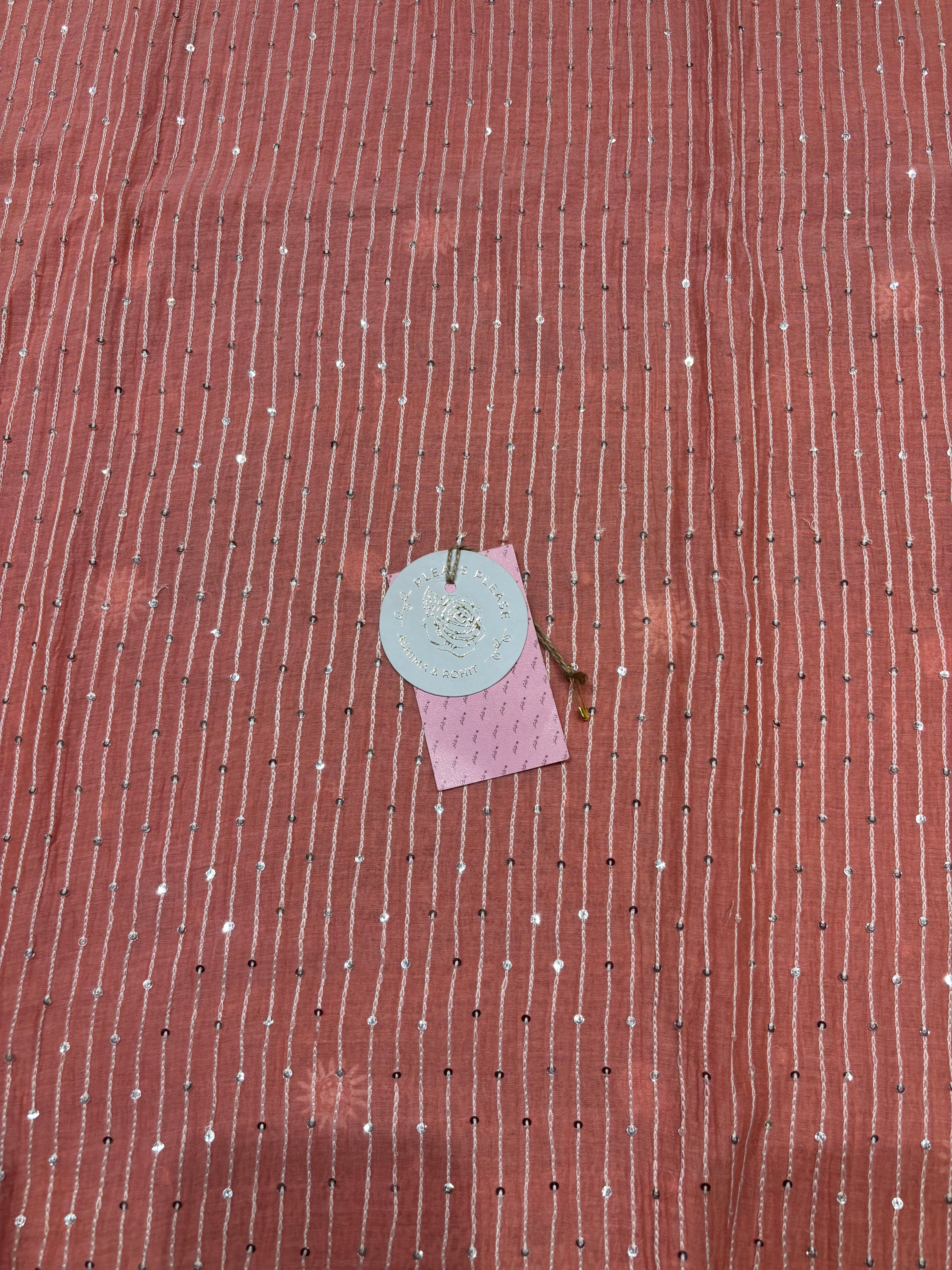 Coral Pink Chanderi Mul Chikankari Kurta & Dupatta Set