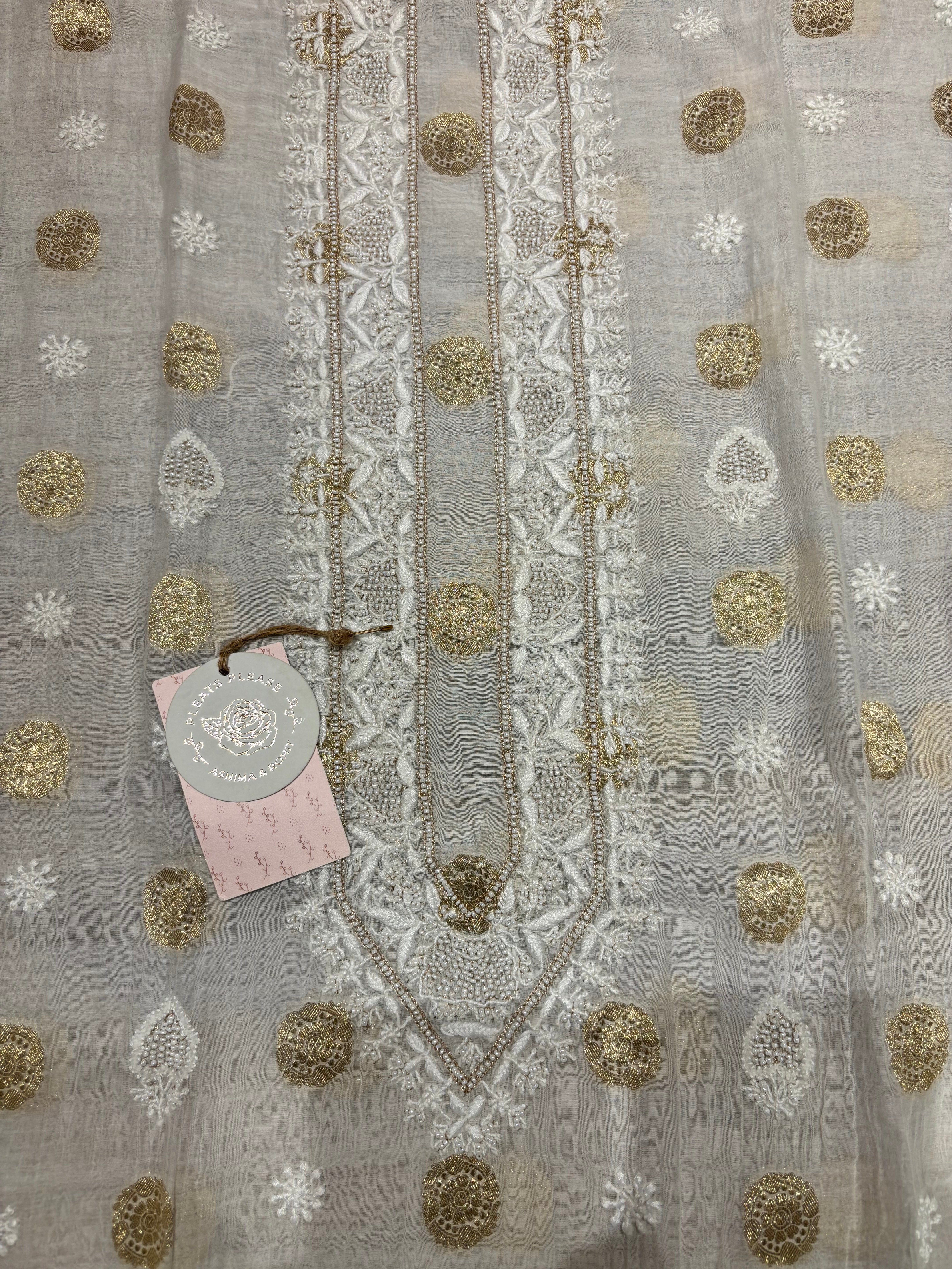 Dyeable Chanderi Mul Chikankari Men’s Kurta