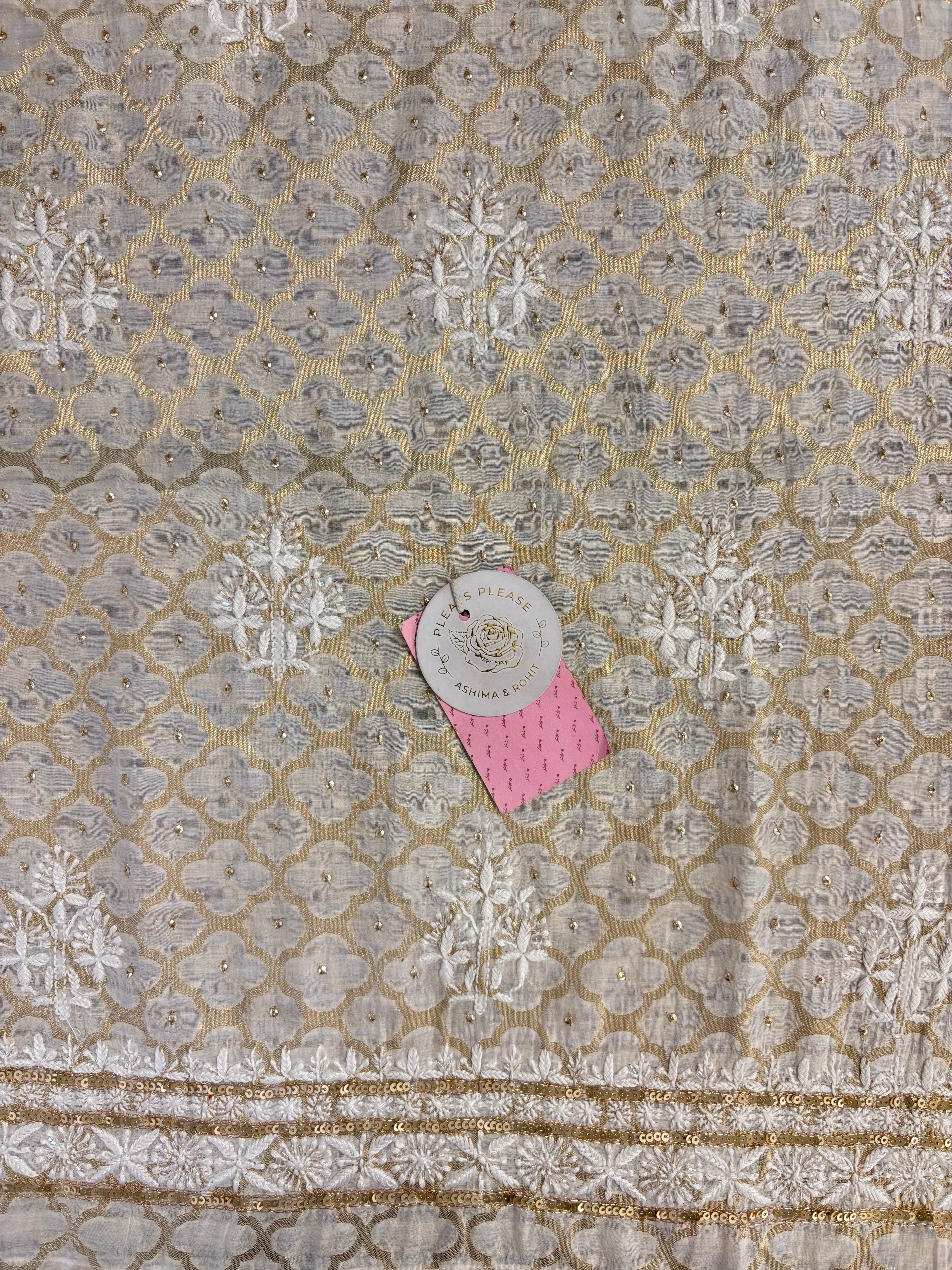 Dyeable Pure Chanderi Silk Men’s Chikankari Kurta