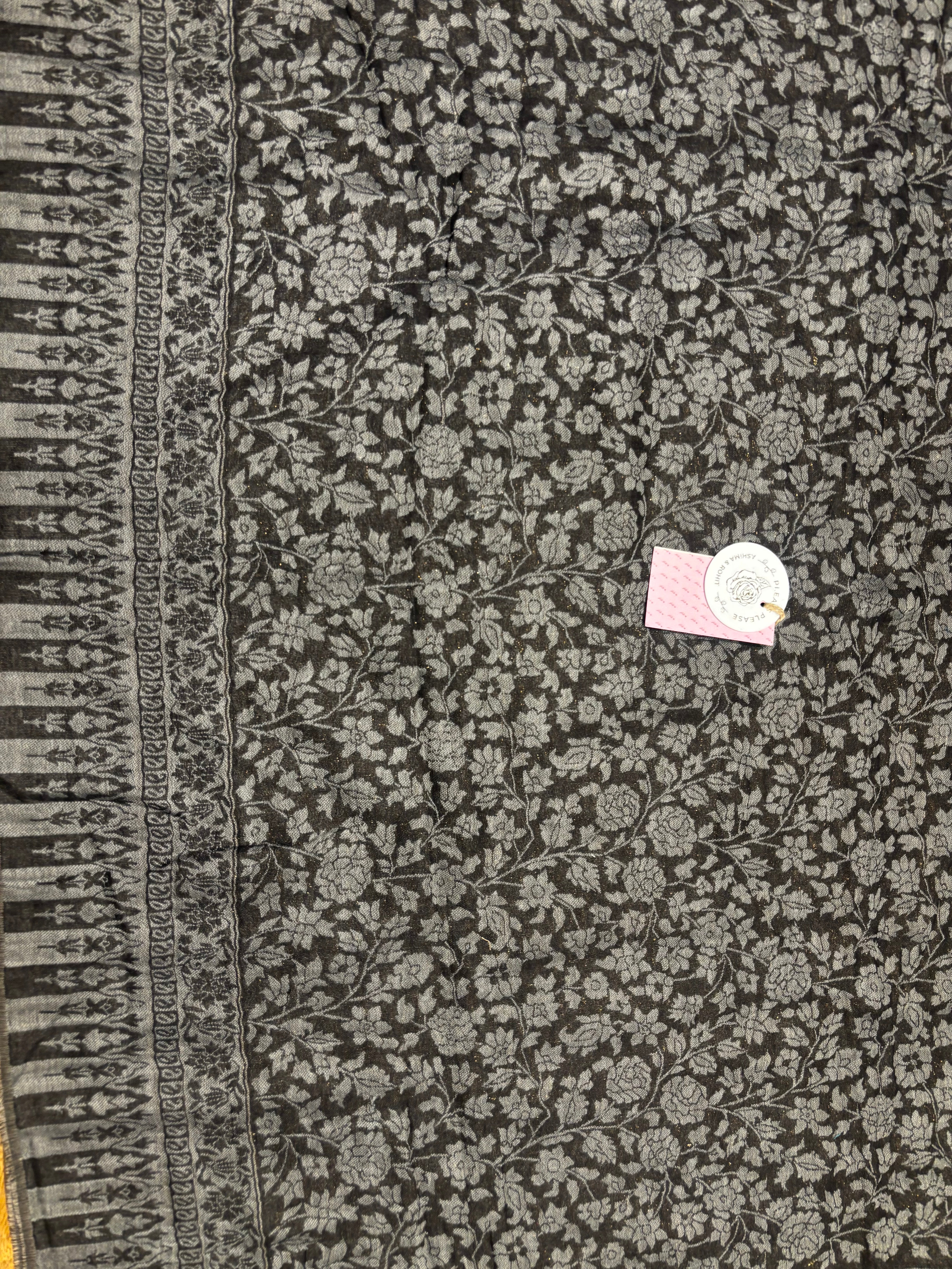 Black Cashmere Woolen Shawl