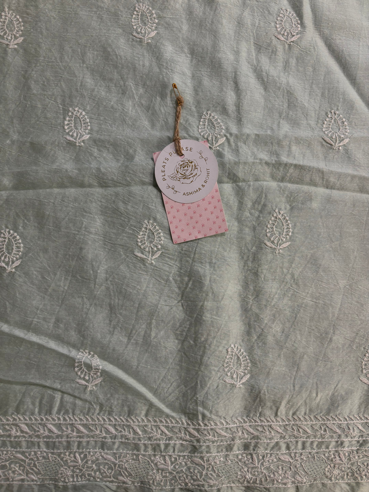 Seafoam Mint Chanderi Silk Chikankari Men’s Kurta