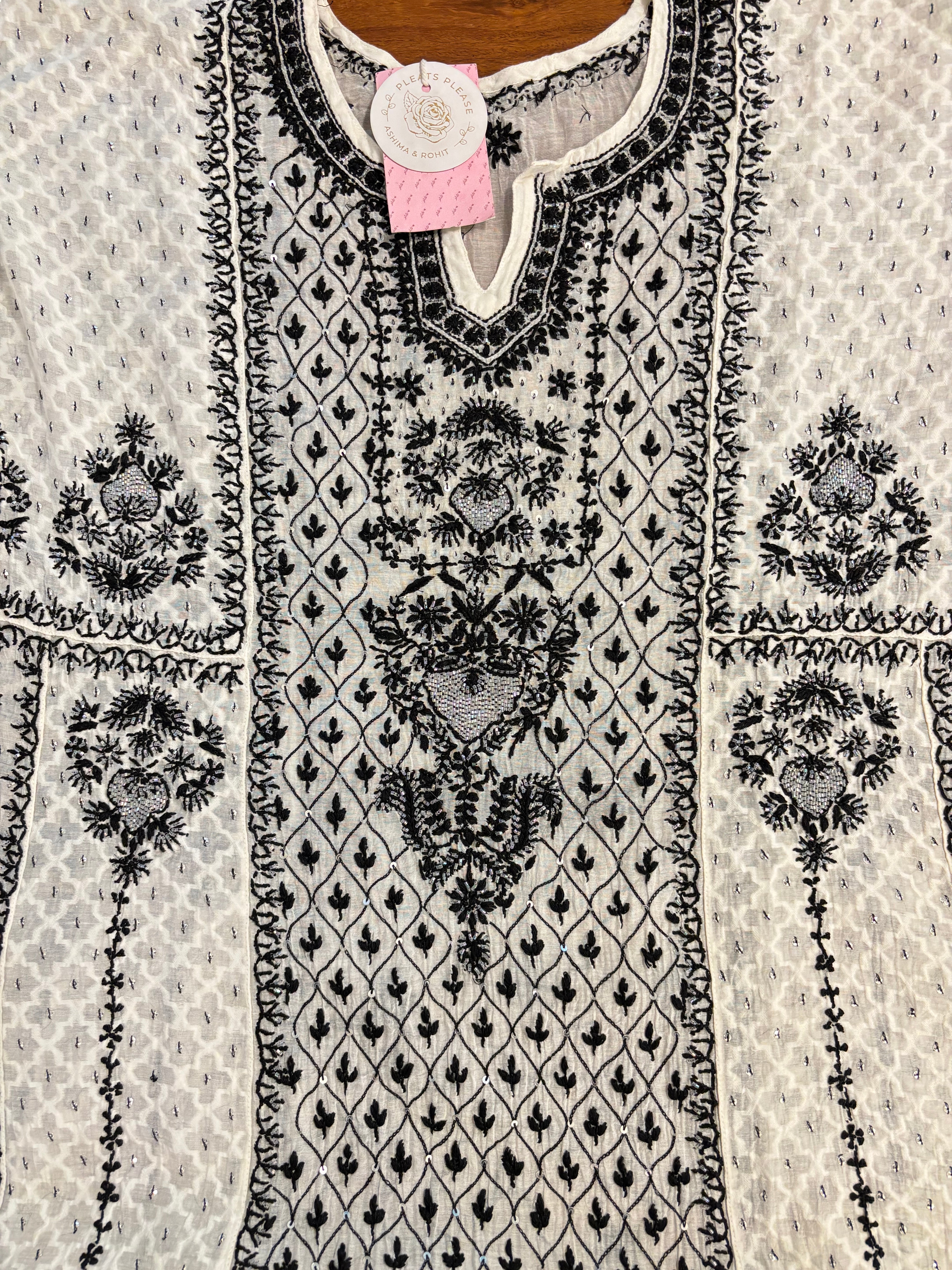 Dyeable Pure Chanderi Chikankari Anarkali & Dupatta Set