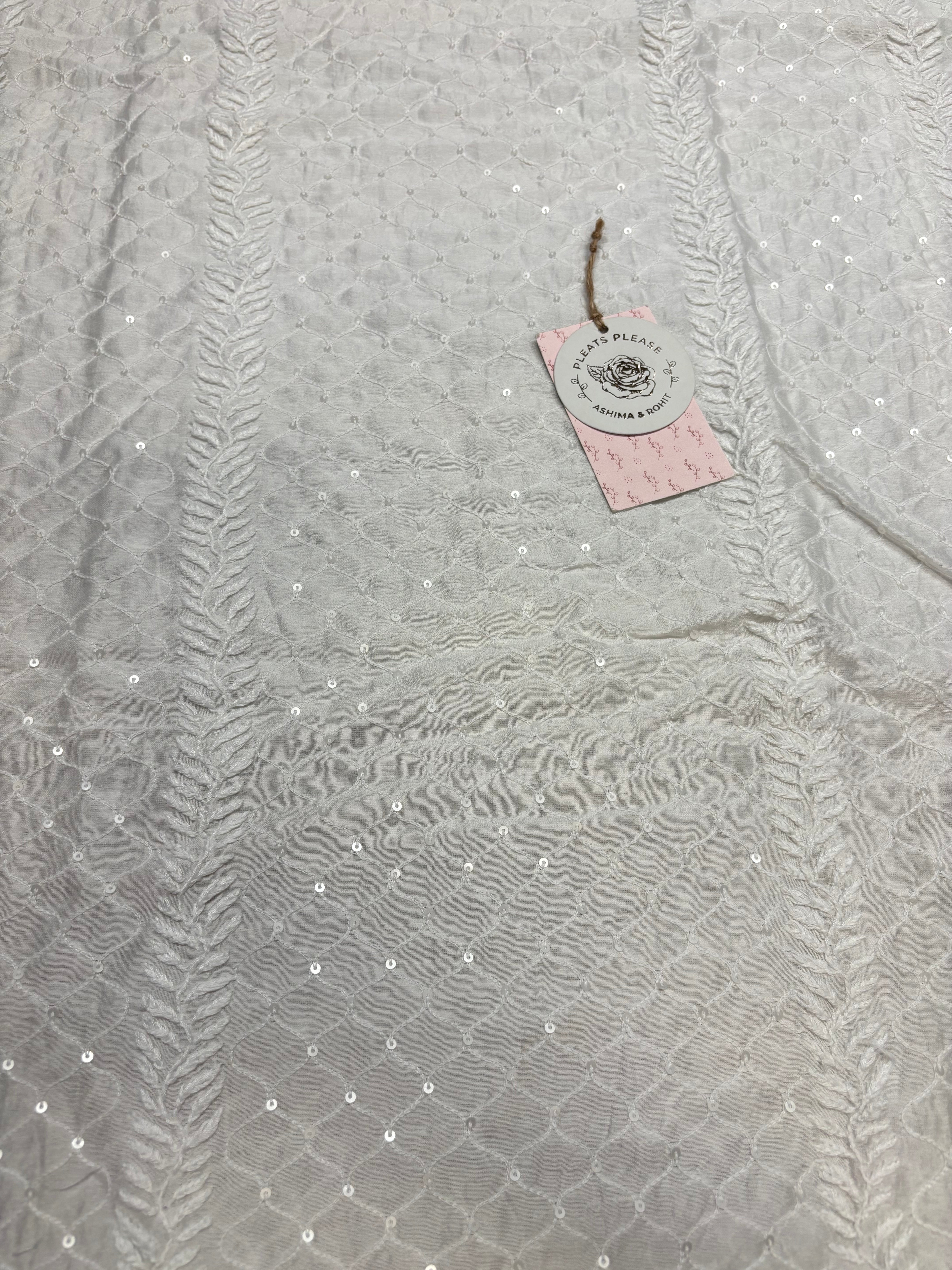 Dyeable Chanderi Silk Chikankari Men’s Kurta