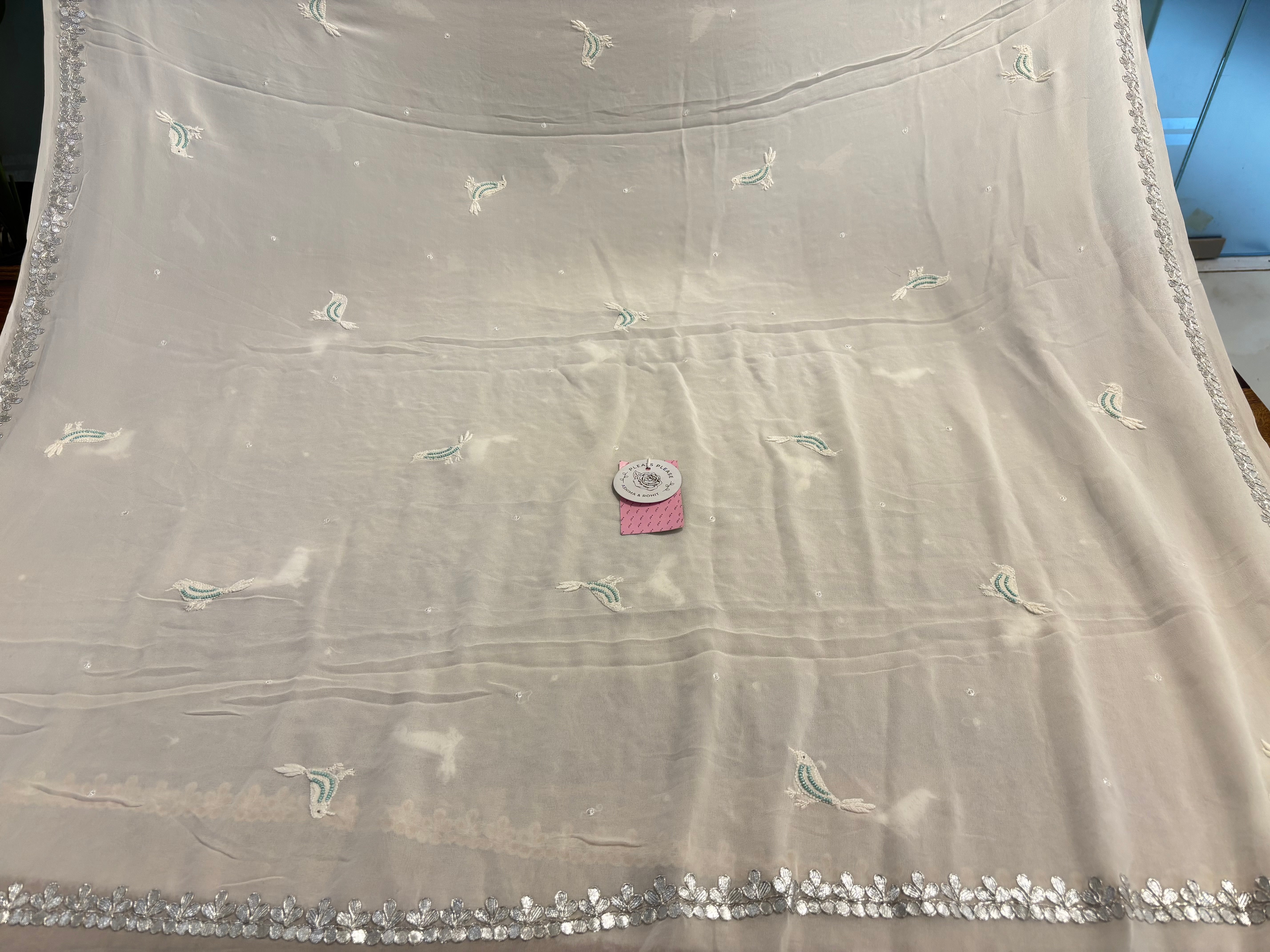 Dyeable Pure & Premium Georgette Gota Patti Chikankari Kurta & Dupatta
