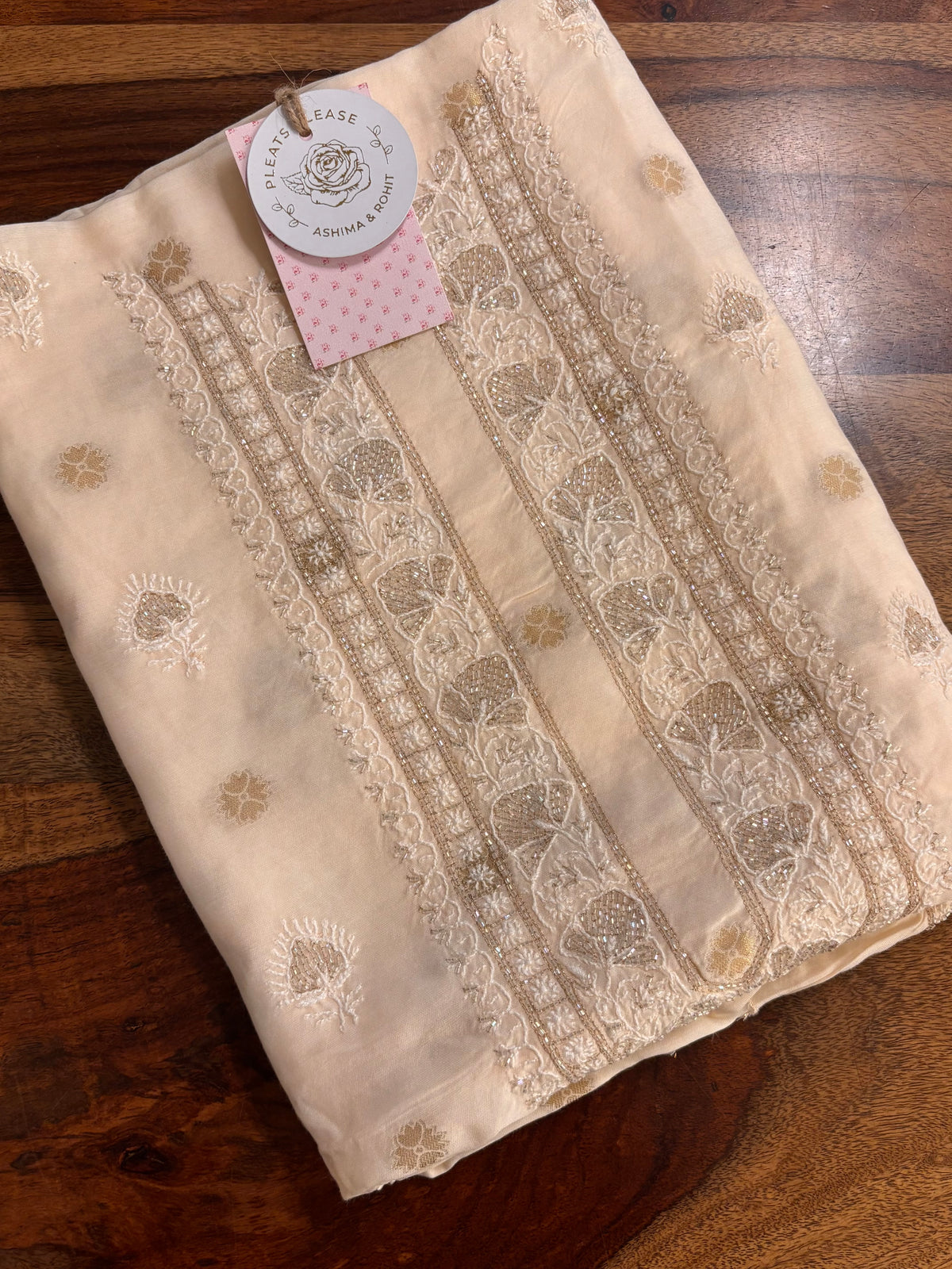 Creamy Peach Muslin Chikankari Men’s Kurta