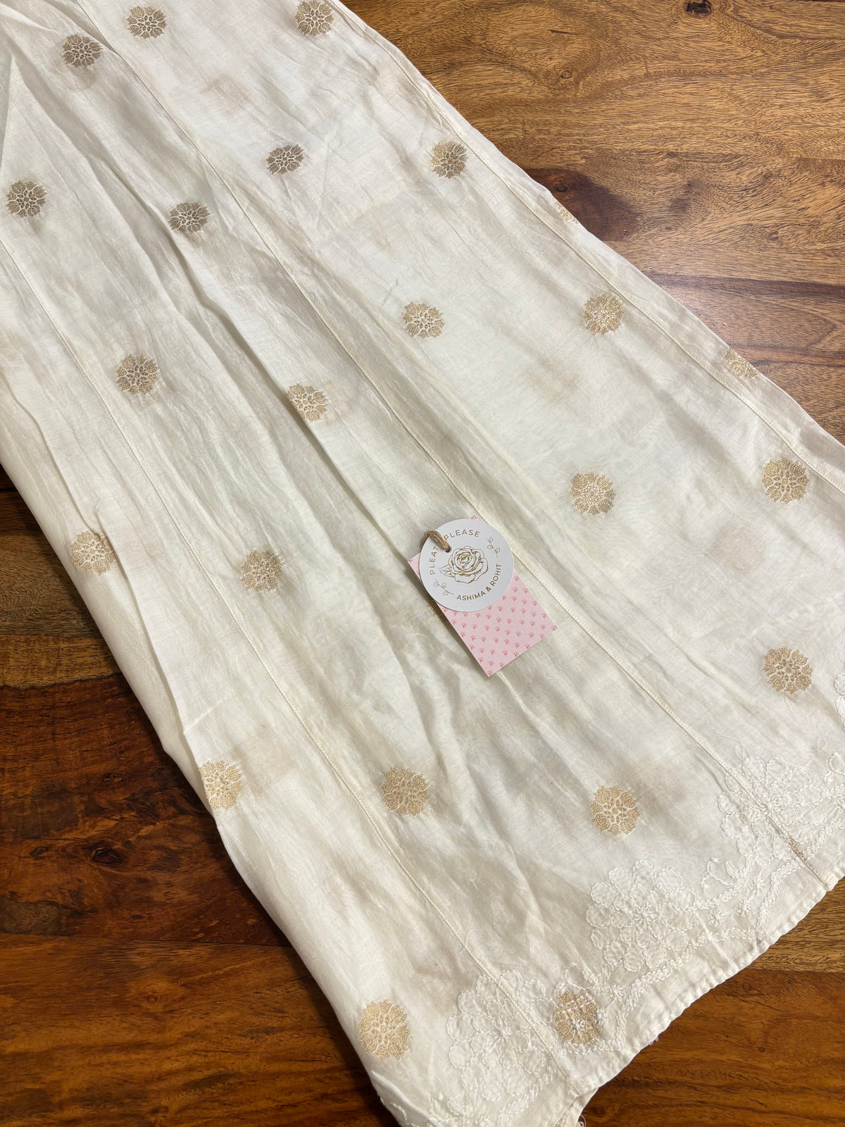 Dyeable Chanderi Silk Chikankari Flared Co-Ord Set