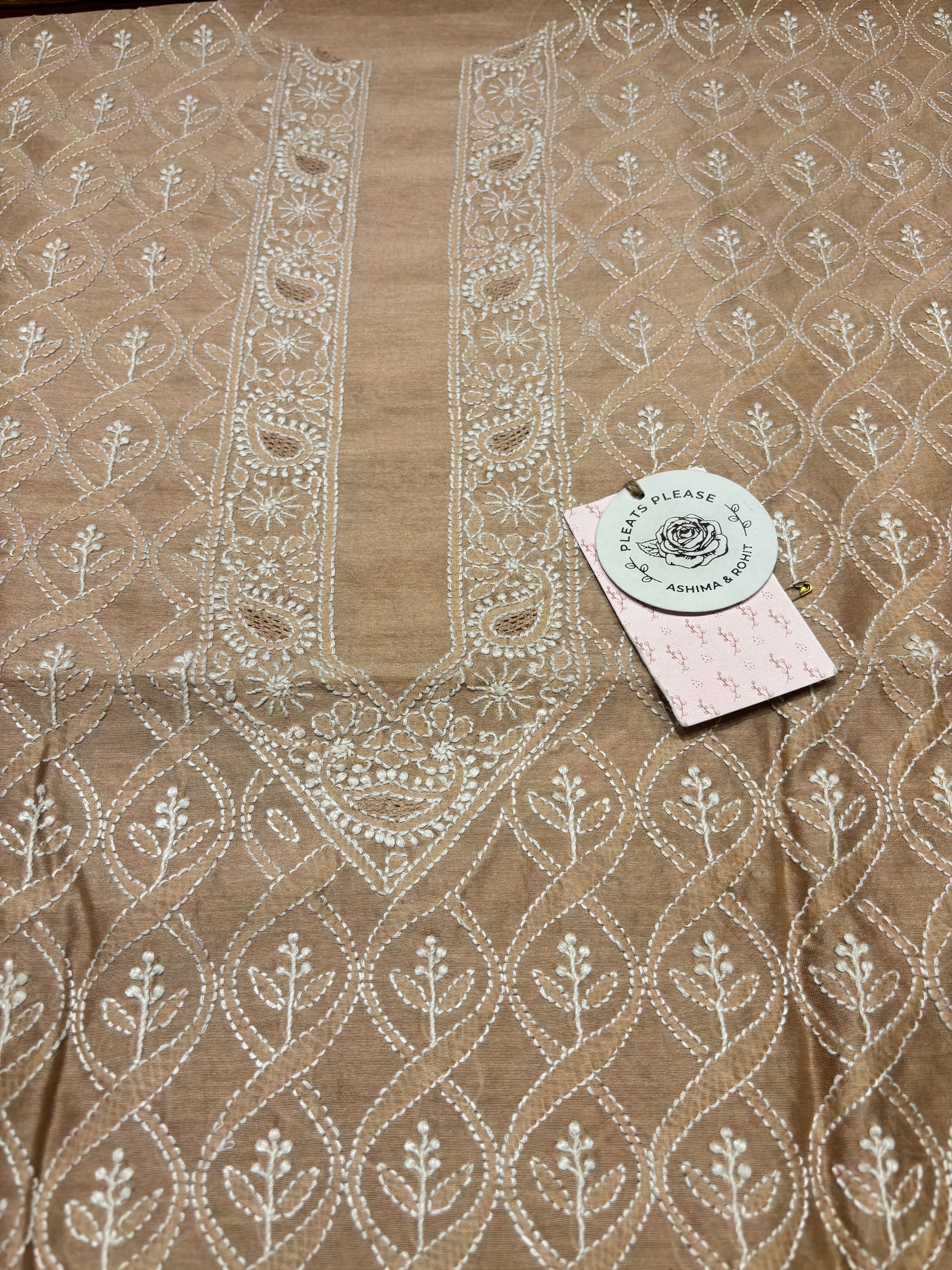 Rose Gold Chanderi Silk Men’s Kurta Fabric