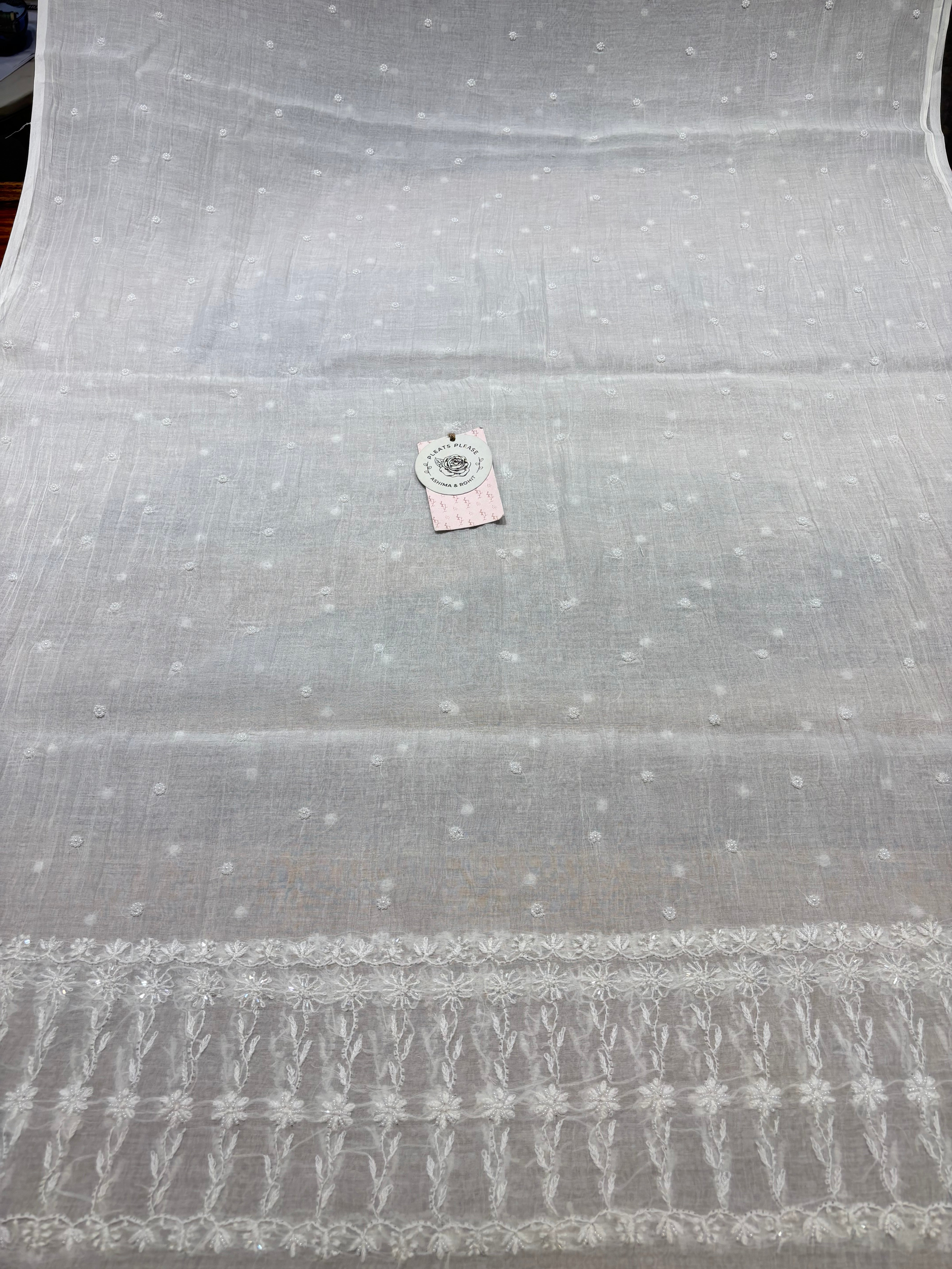 Dyeable Chanderi Mul Chikankari Anarkali & Dupatta Set