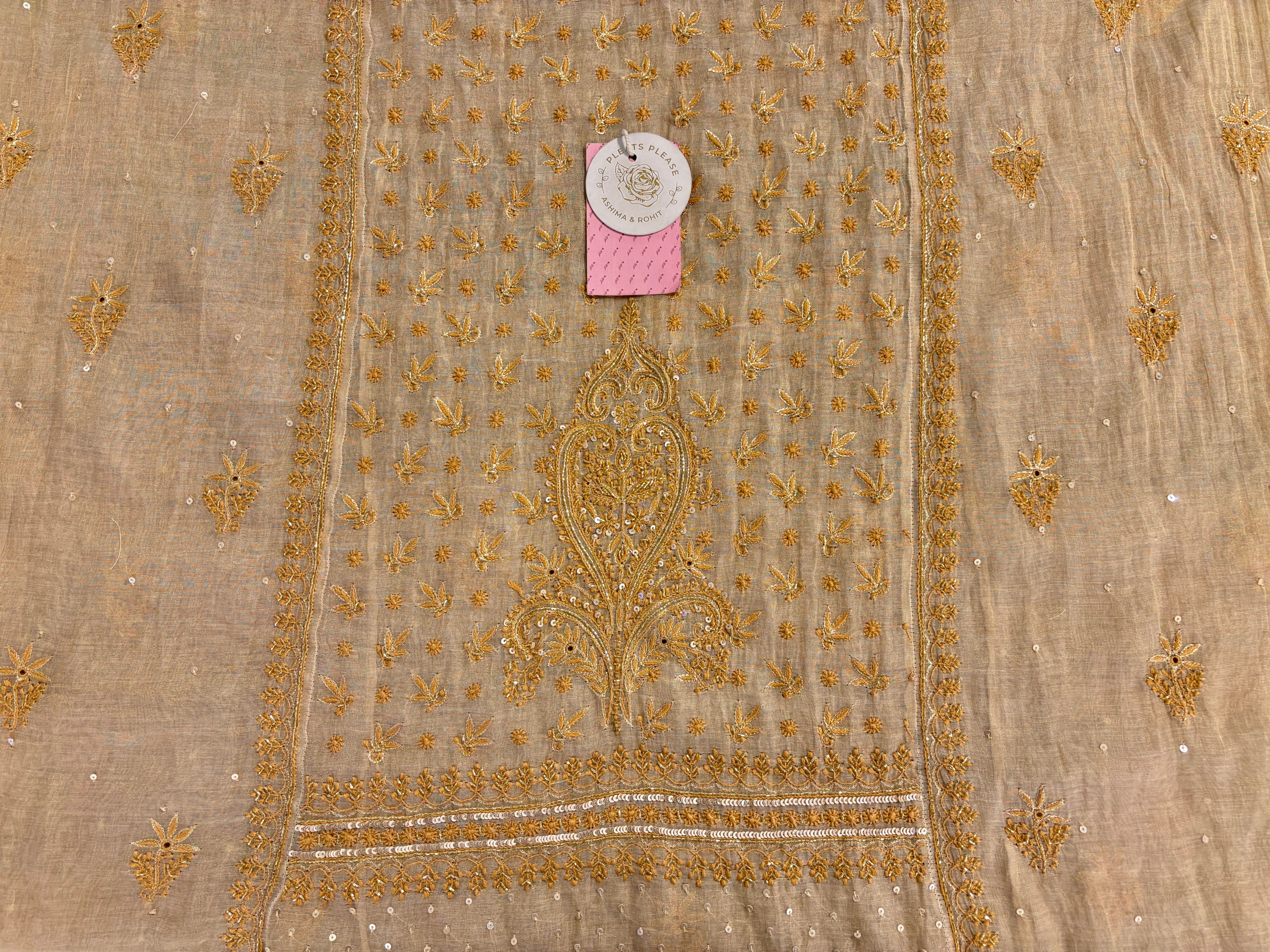 Dyeable Pure Tissue Chikankari Kurta & Dupatta