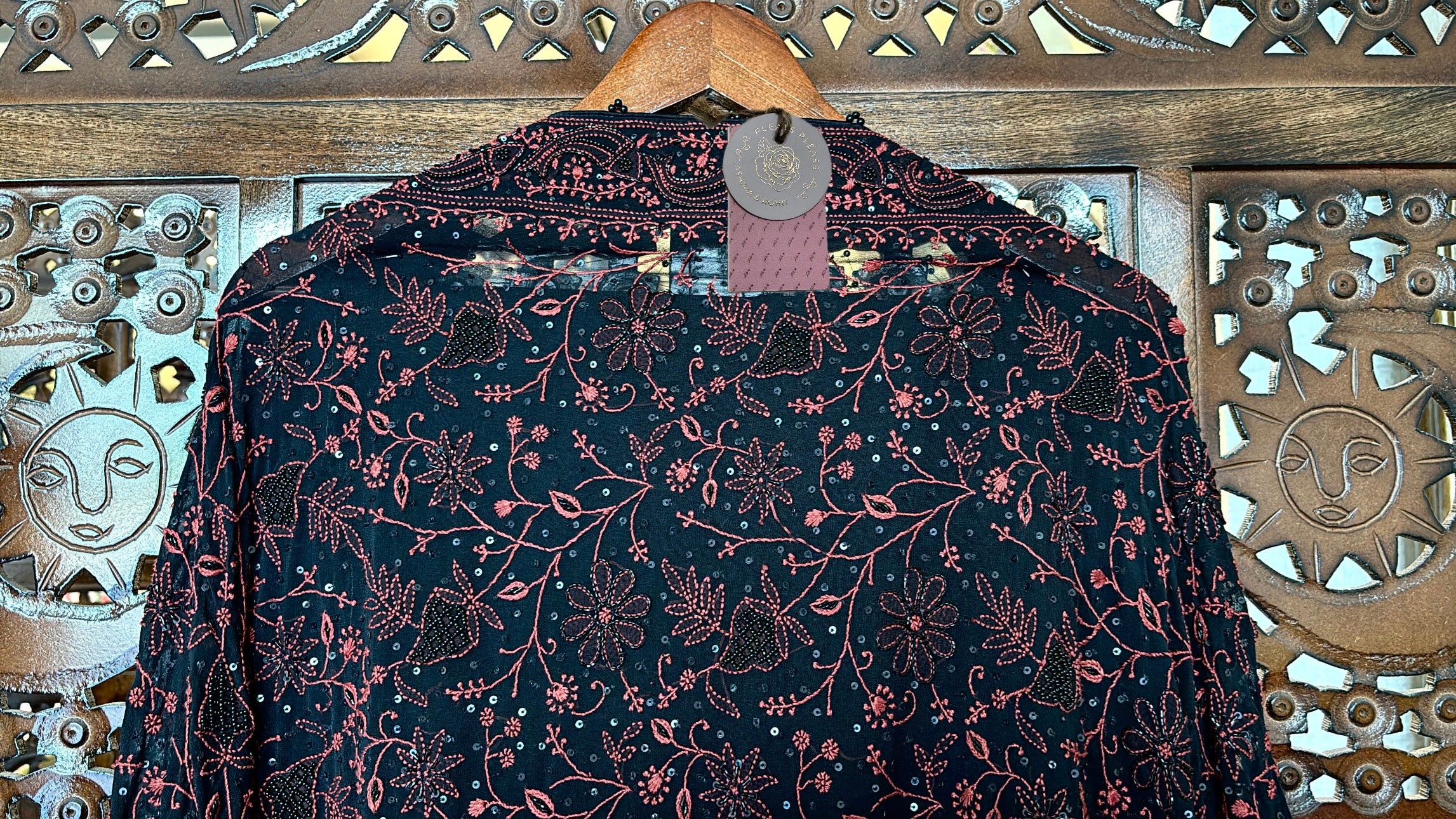 Black Pure & Premium Georgette Chikankari Dupatta