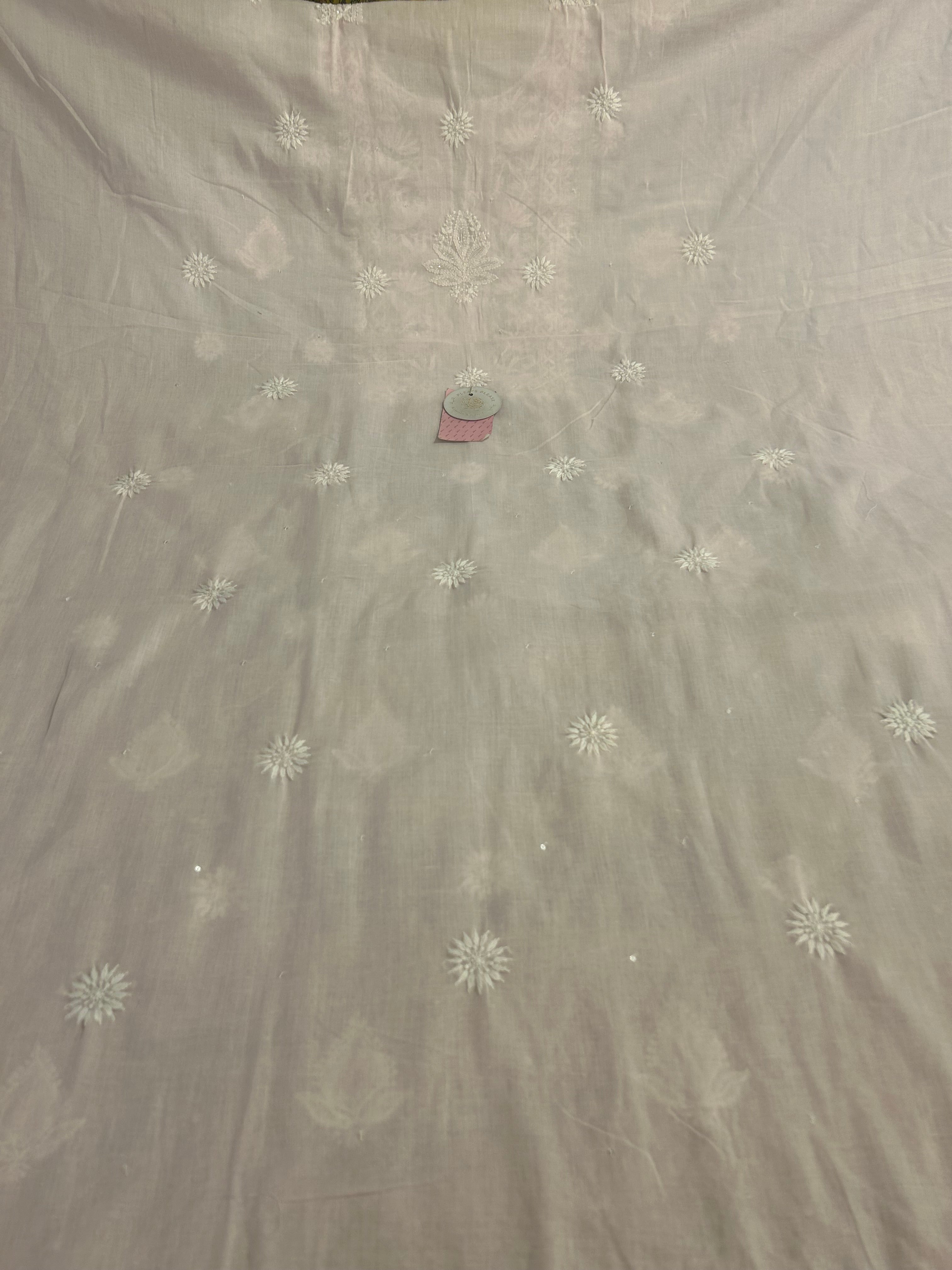Powder Pink Mulmul Chikankari Kurta