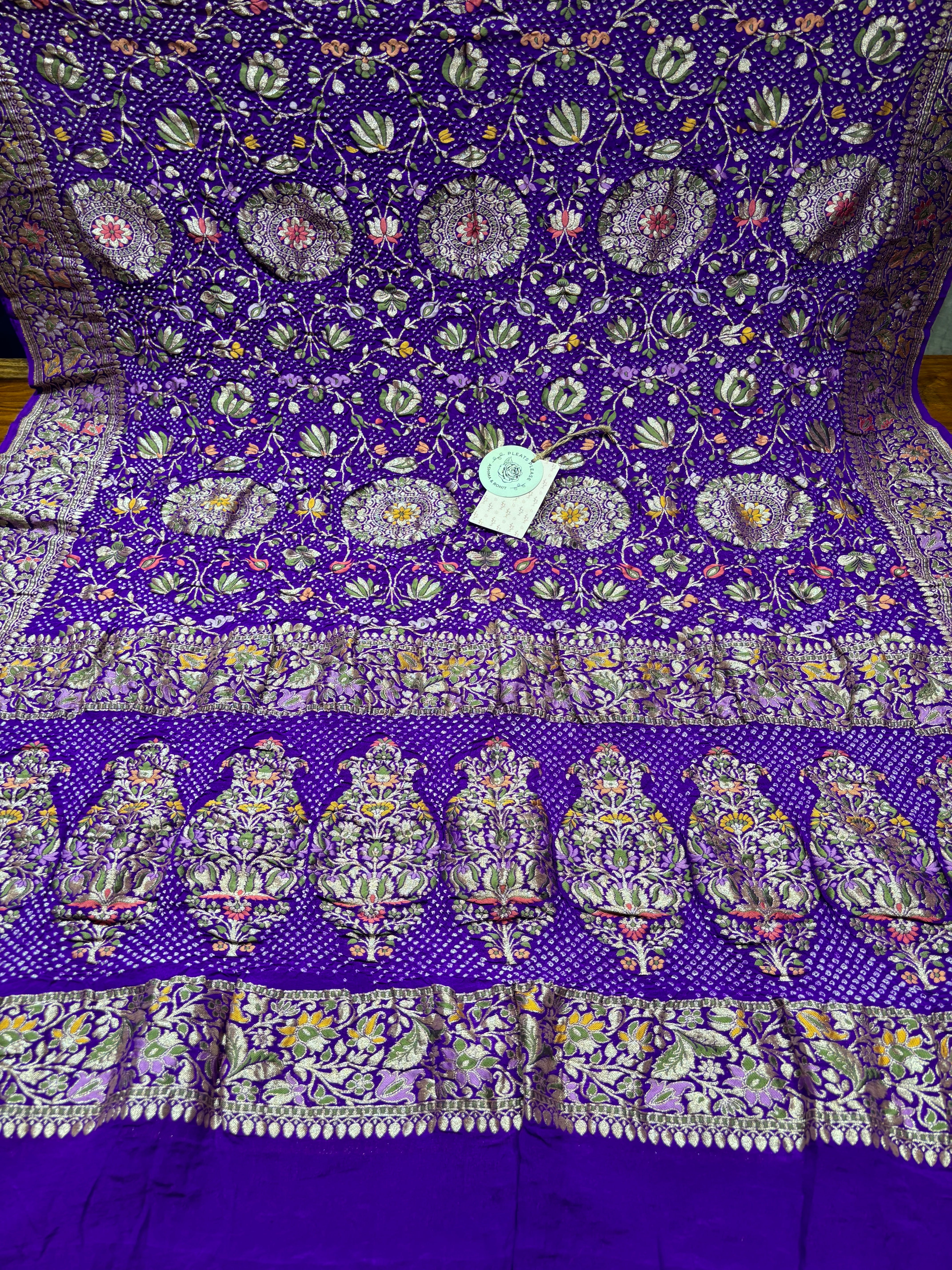 Purple Bandhej Khaddi Georgette Dupatta