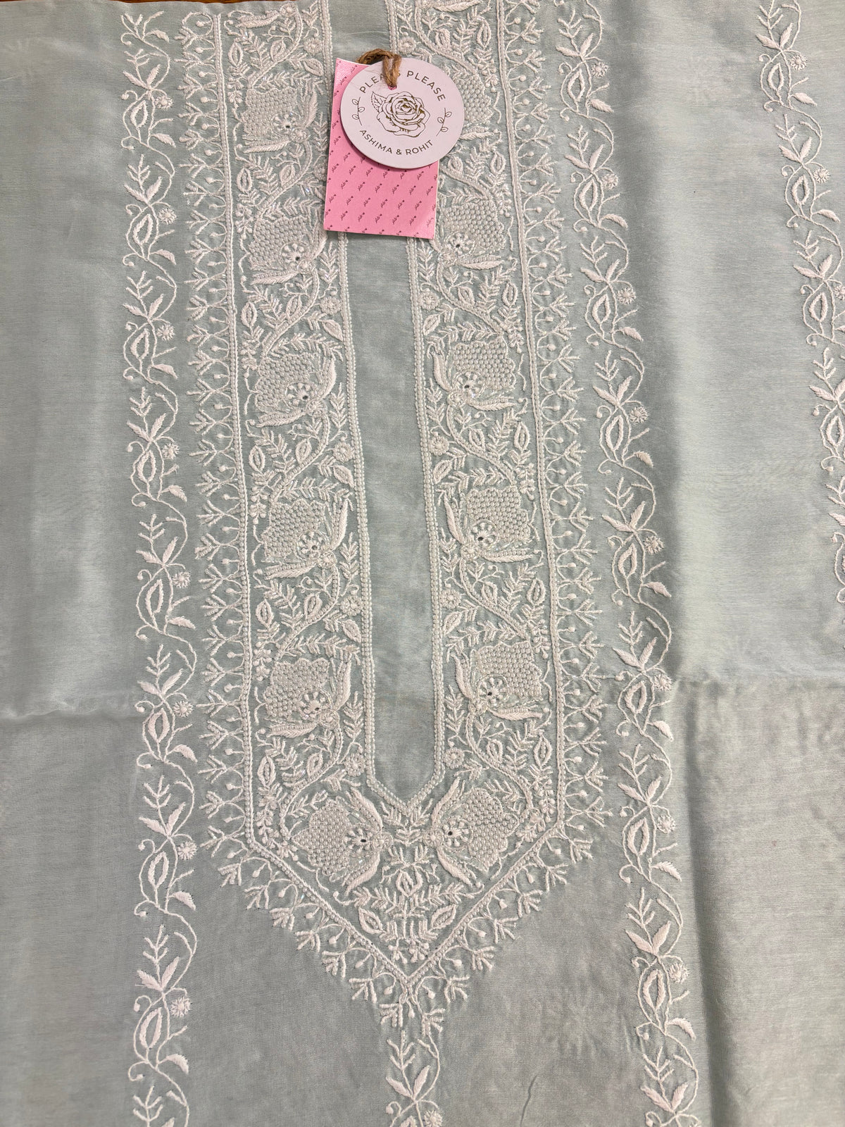 Mint Green Chanderi Chikankari Men’s Kurta