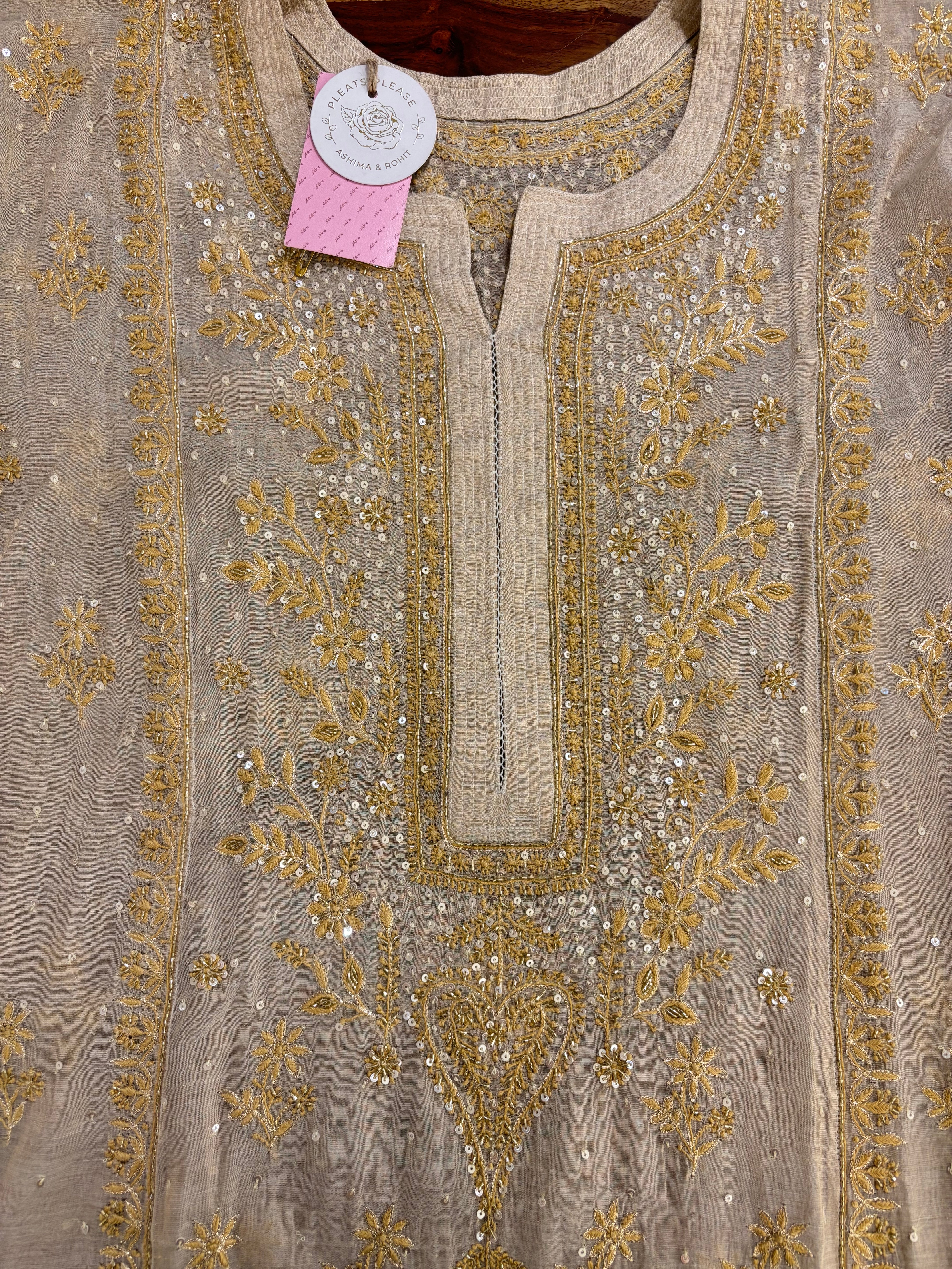 Dyeable Pure & Premium Tissue Chikankari Kurta & Dupatta