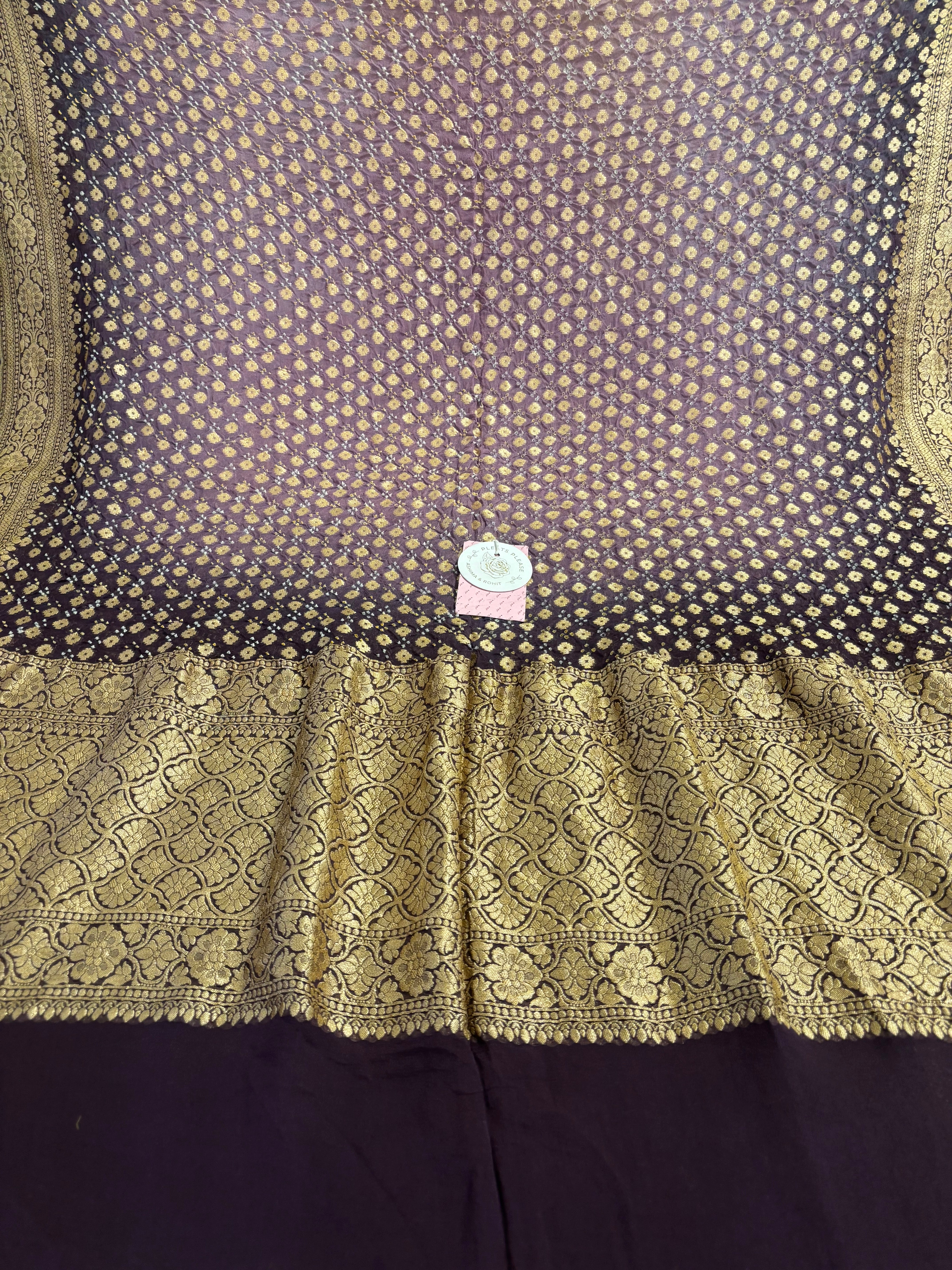 Pure Khaddi Georgette Purple Ombre Neemzari Dupatta