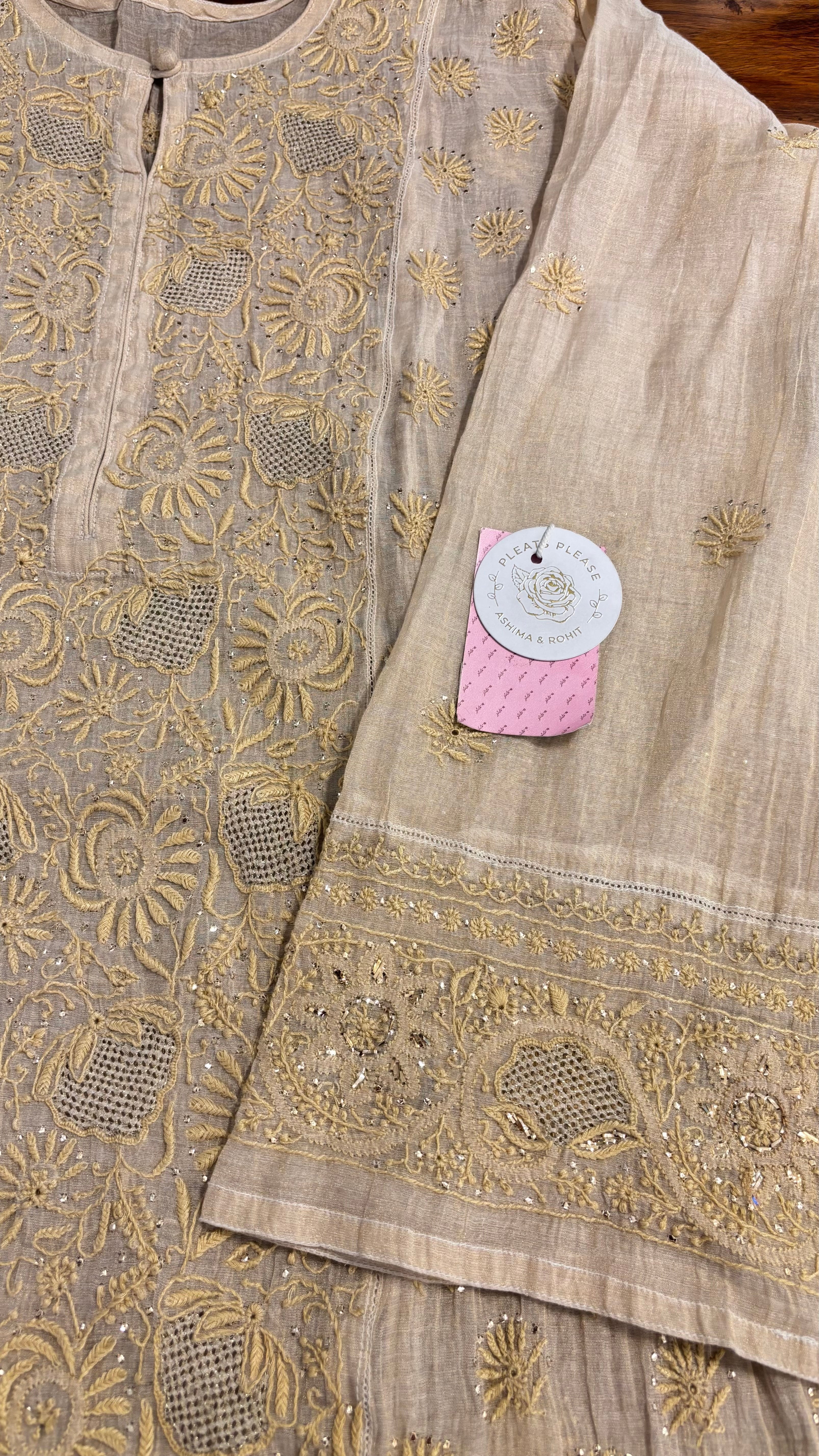 Dyeable Pure & Premium Chikankari Mukaish Kurta & Dupatta