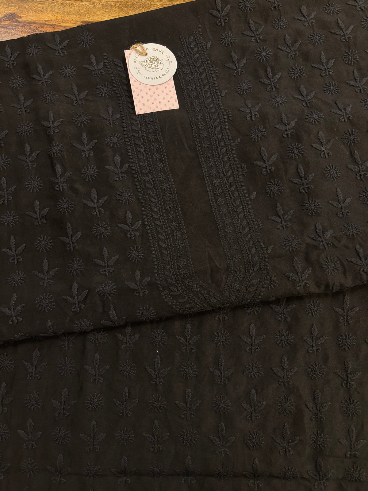 Black Chanderi Men’s Chikankari Kurta