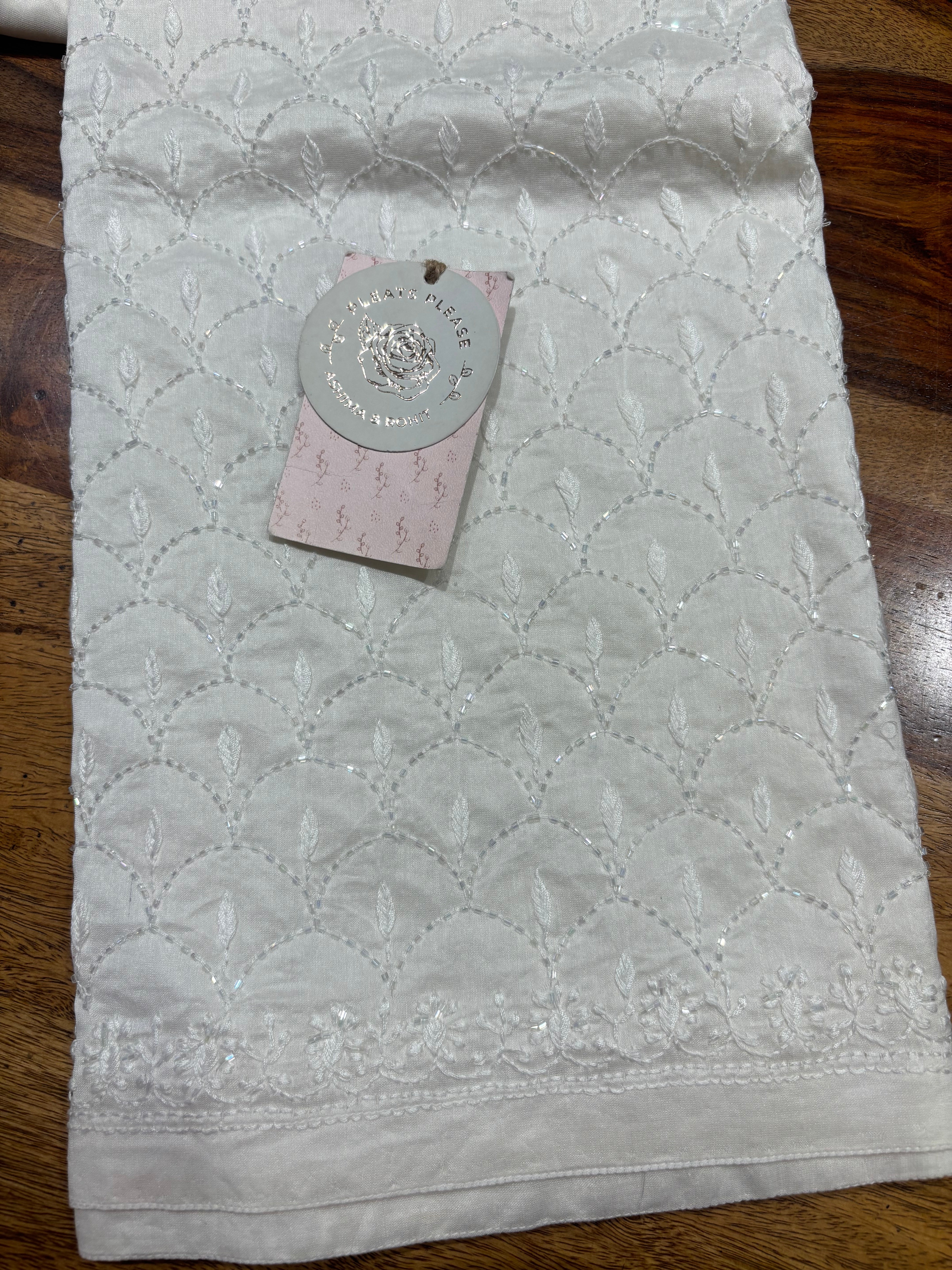 Dyeable Chanderi Silk Chikankari Bottom