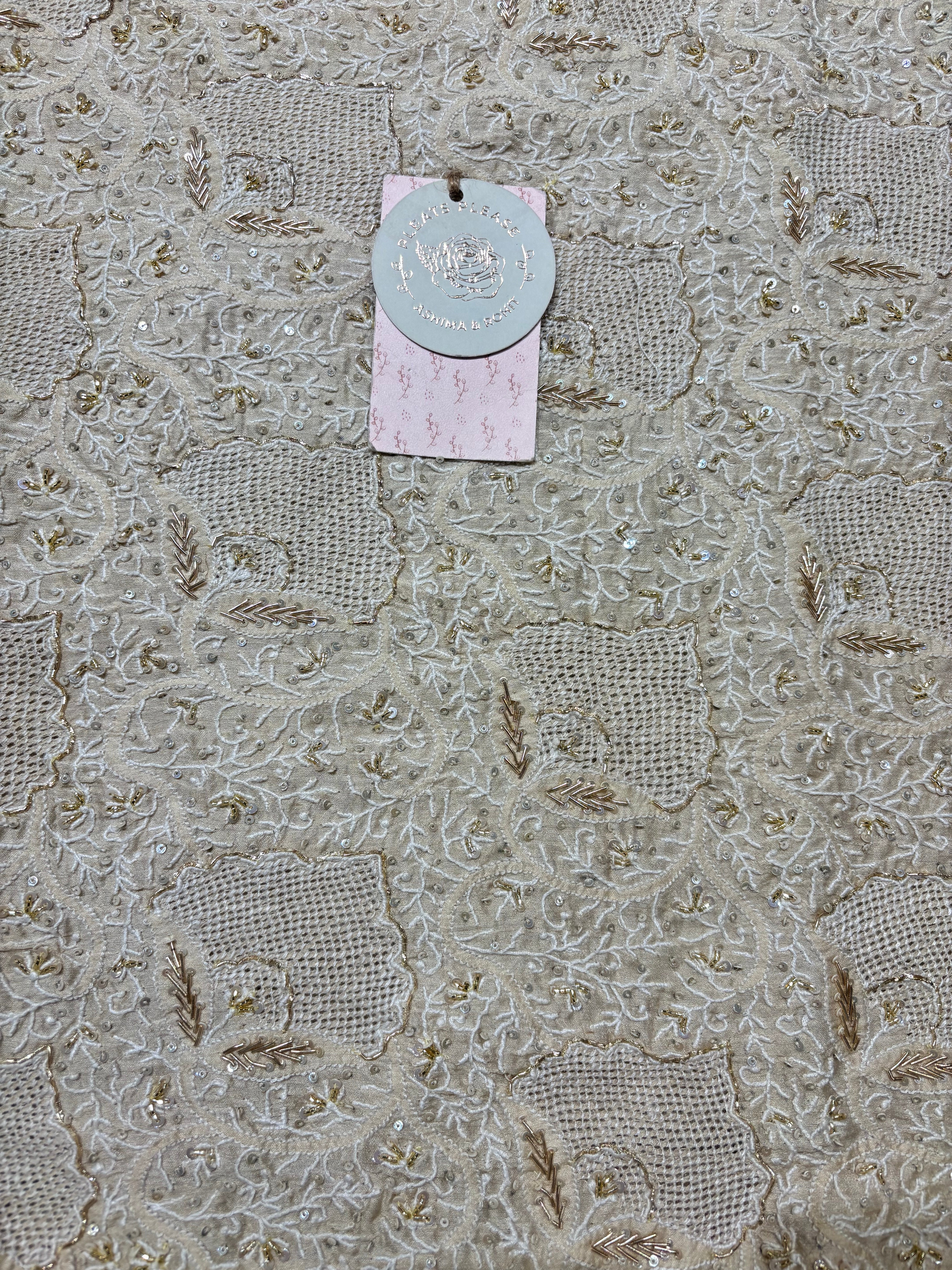 Dyeable Monga Silk Chikankari Kurta & Dupatta Set