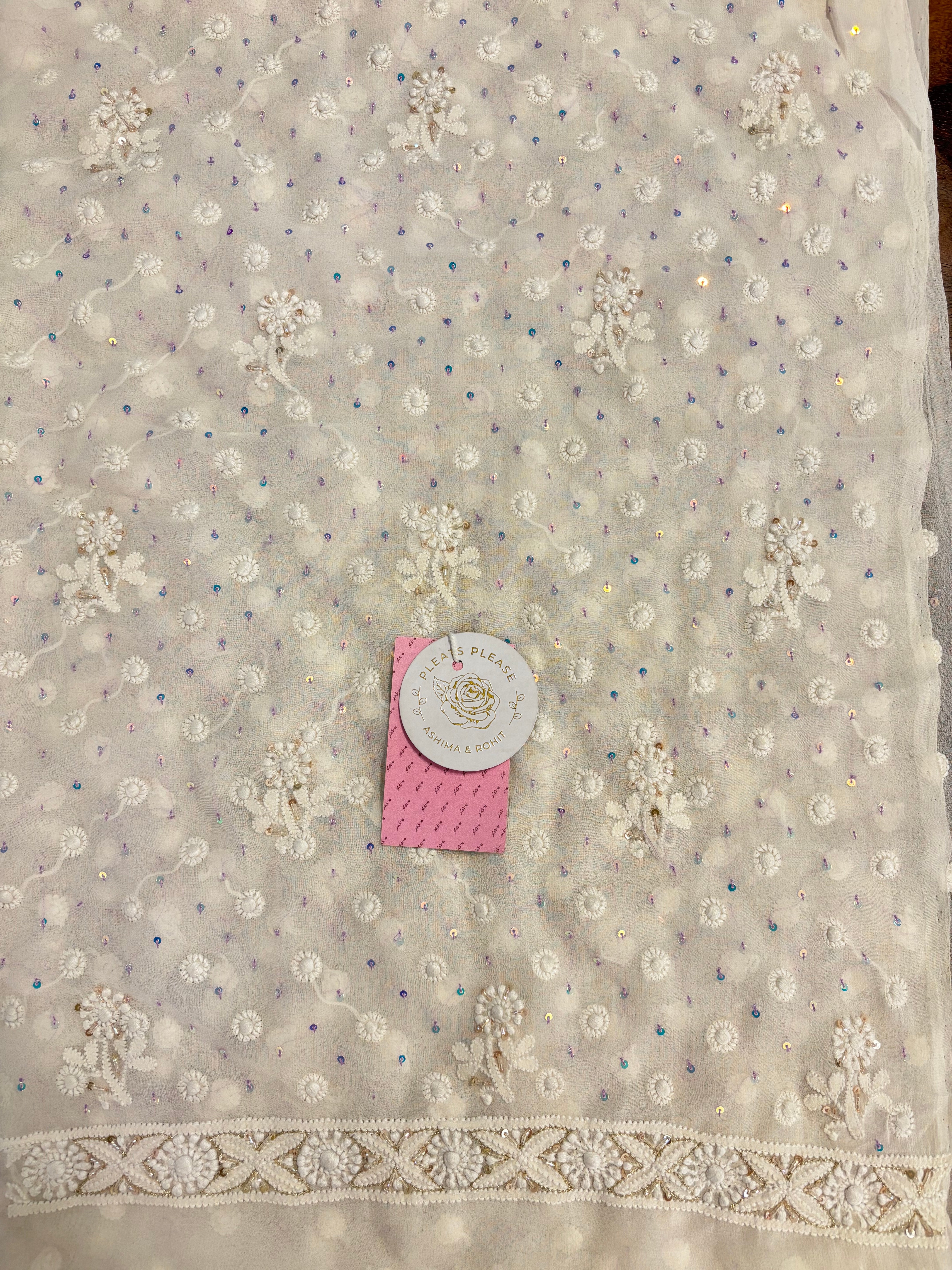 Dyeable Pure & Premium Georgette Chikankari Kurta & Dupatta