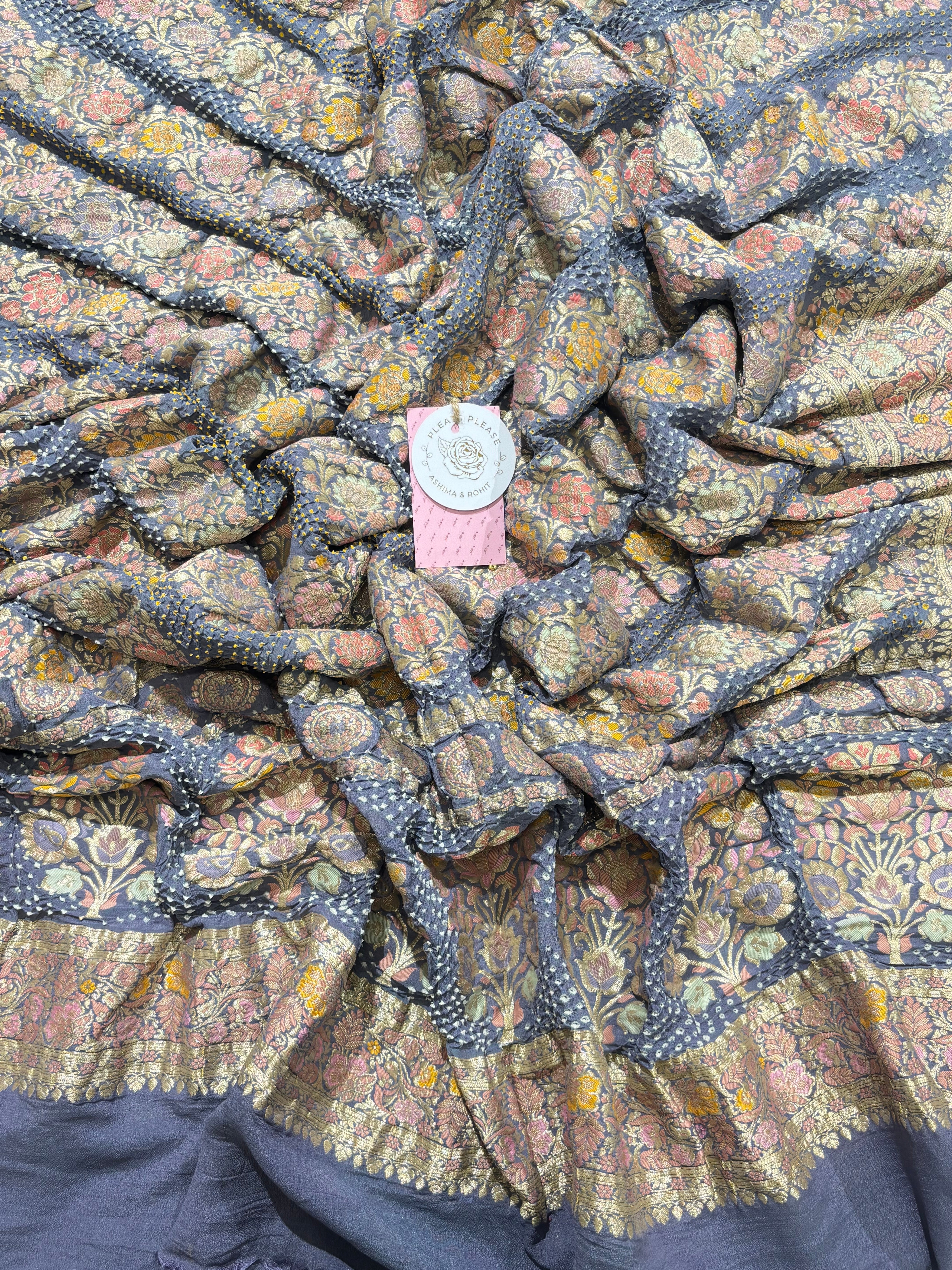 Slate Grey Pure Khaddi Georgette Dupatta