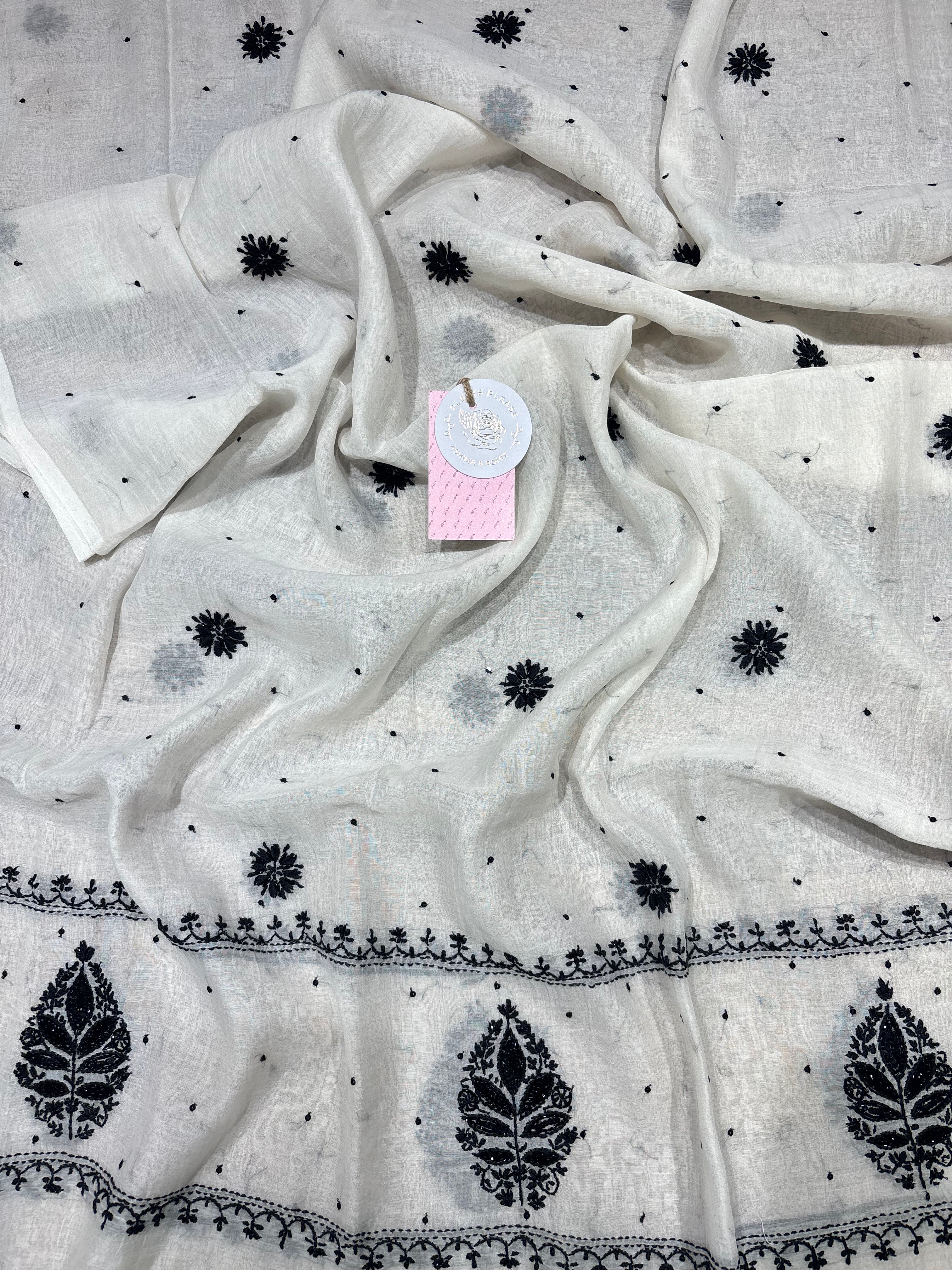 Dyeable Chanderi Mul Chikankari Anarkali & Dupatta Set