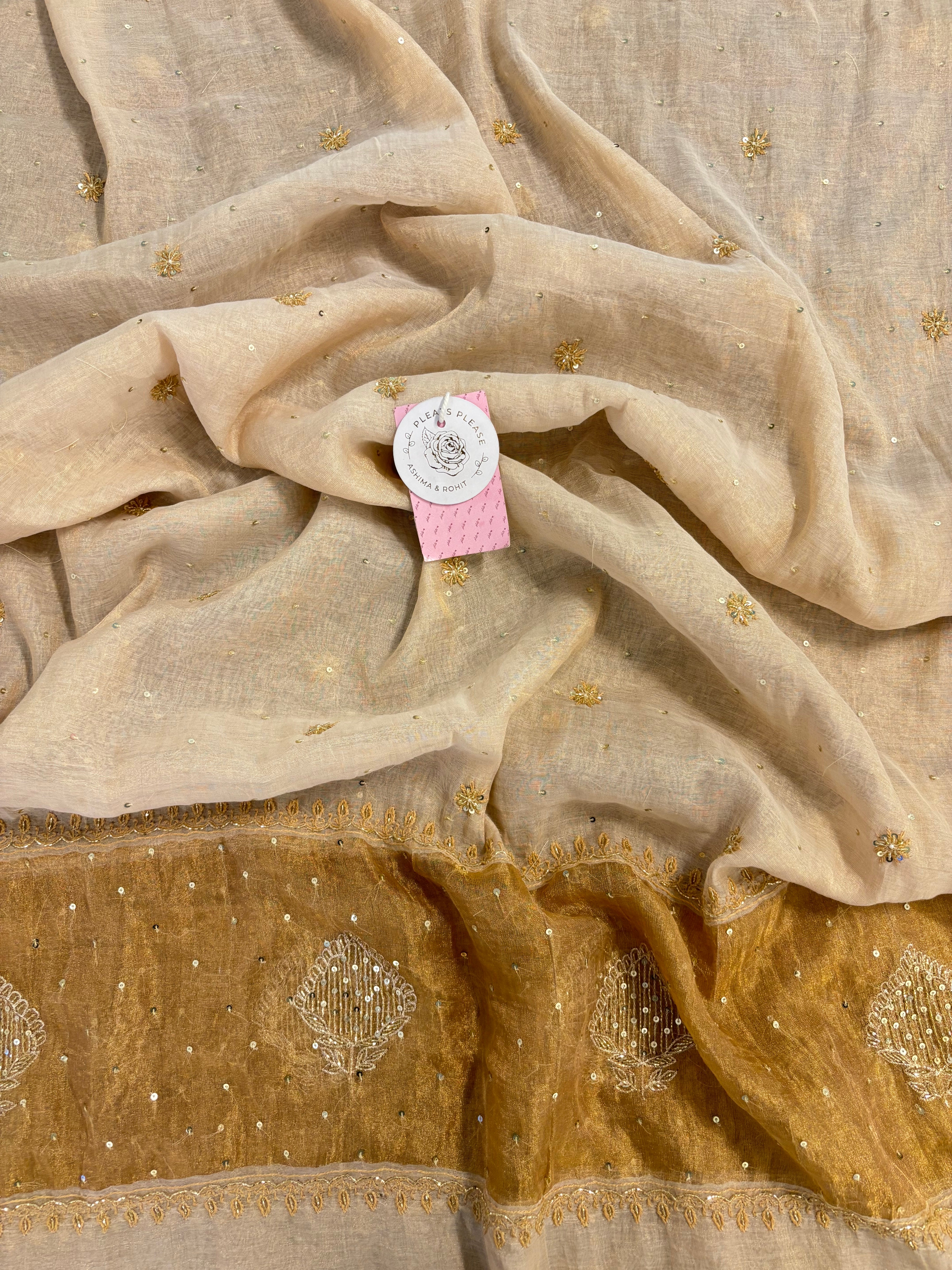 Dyebable Pure Tissue Chikankari A-line Anarkali & Dupatta