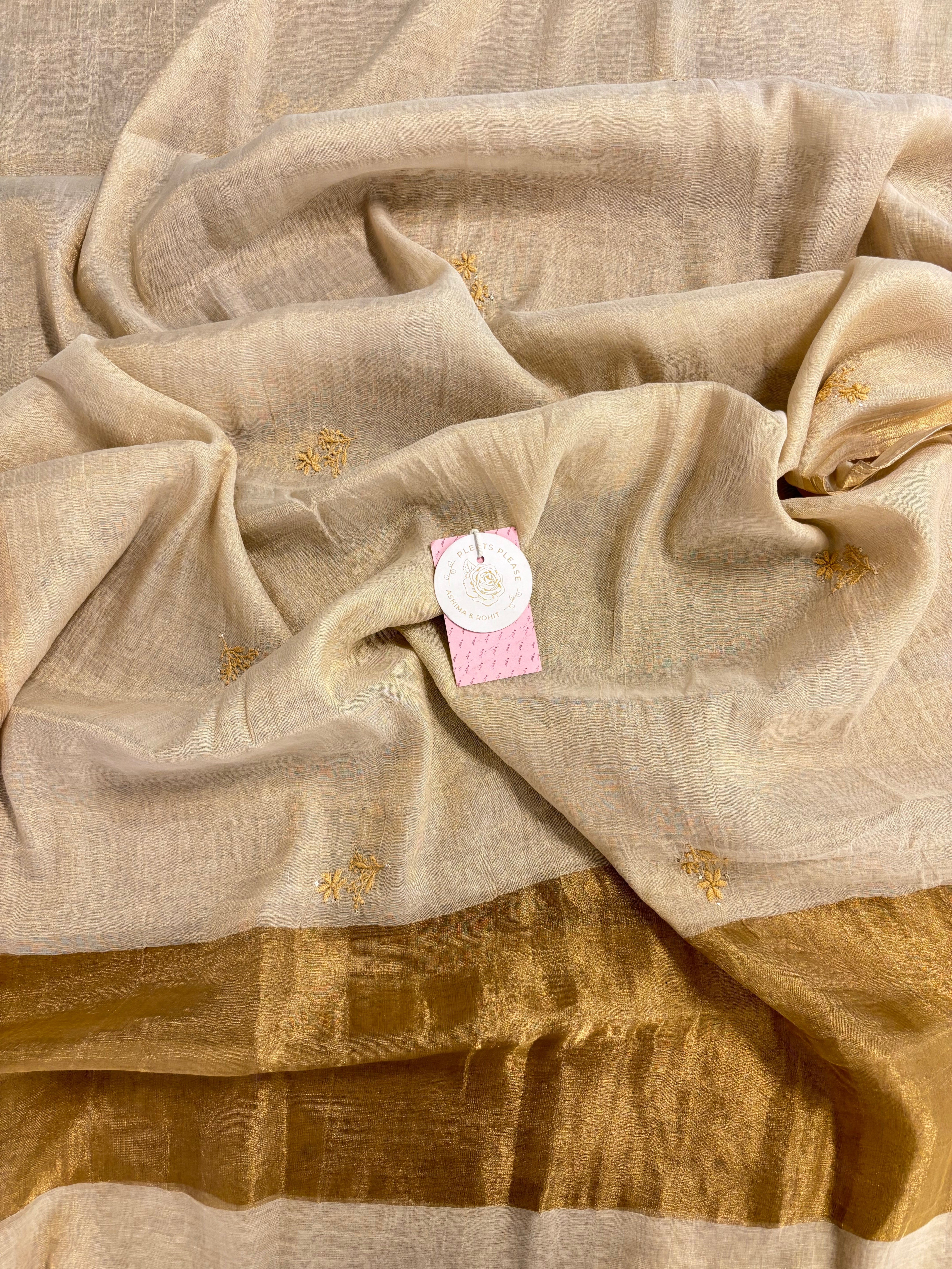 Dyeable Pure & Premium Tissue Mukaish Chikankari Angrakha Kurta & Dupatta