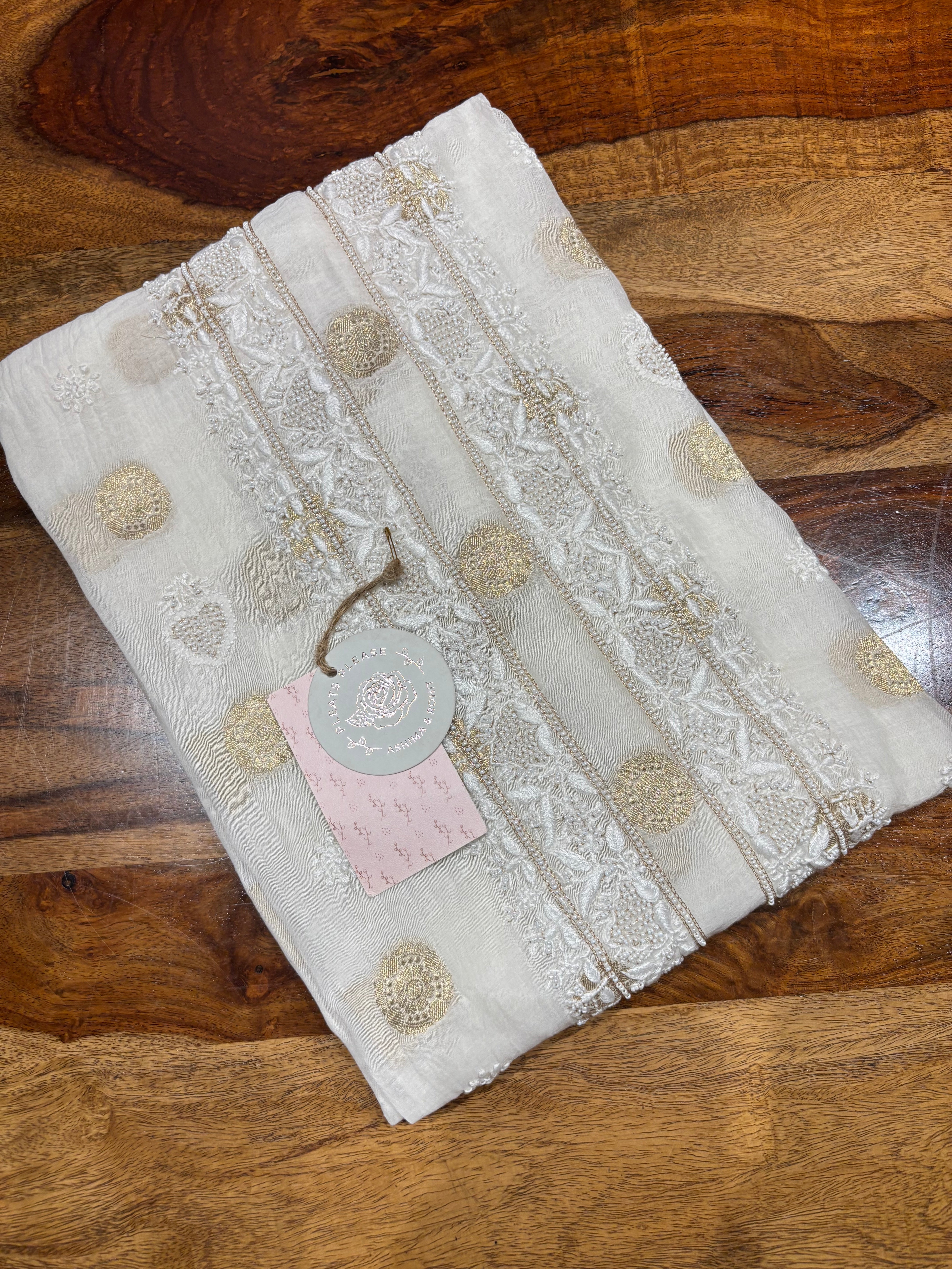 Dyeable Chanderi Mul Chikankari Men’s Kurta