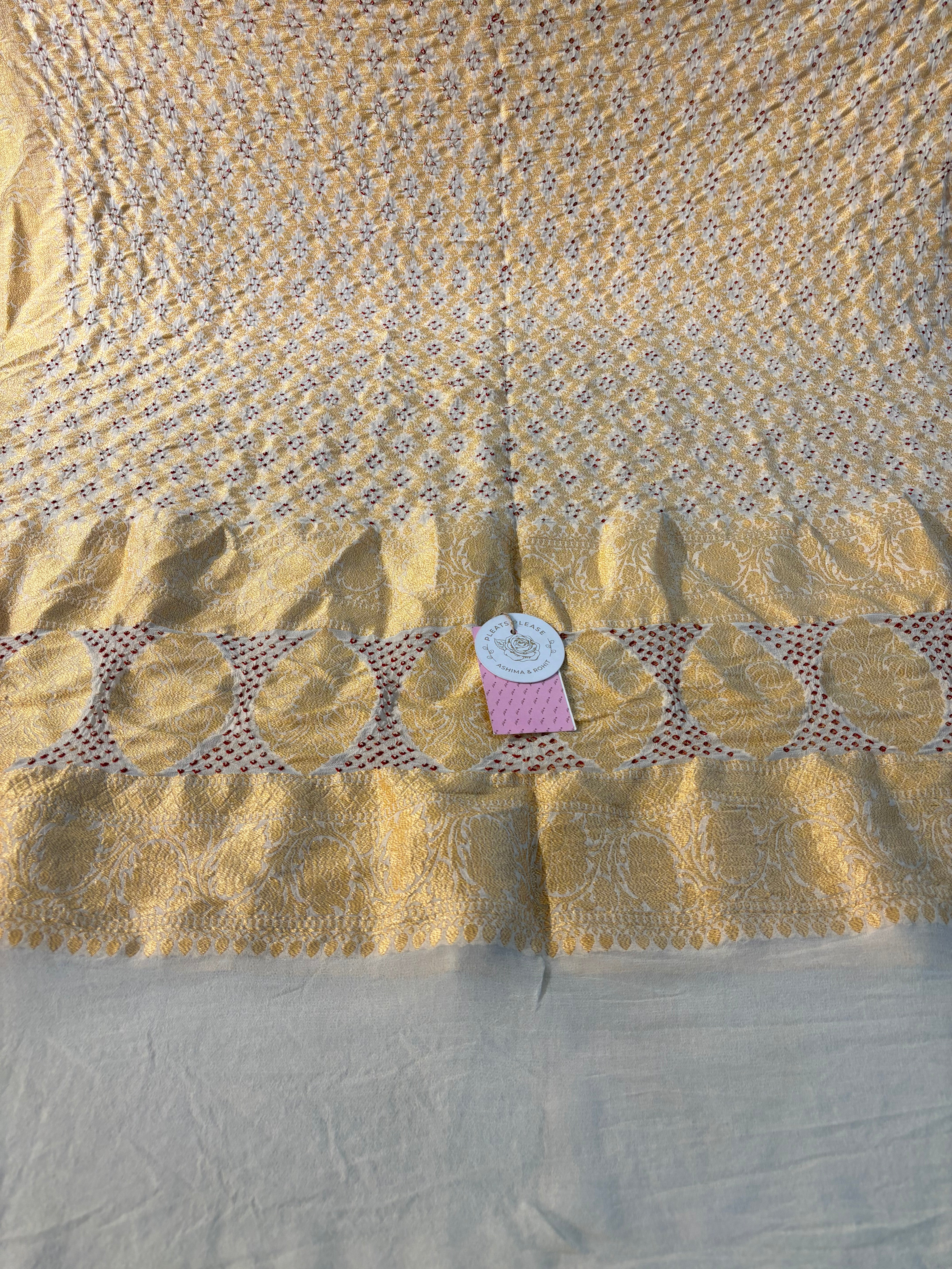 Golden Khaddi Georgette Bandhej Dupatta