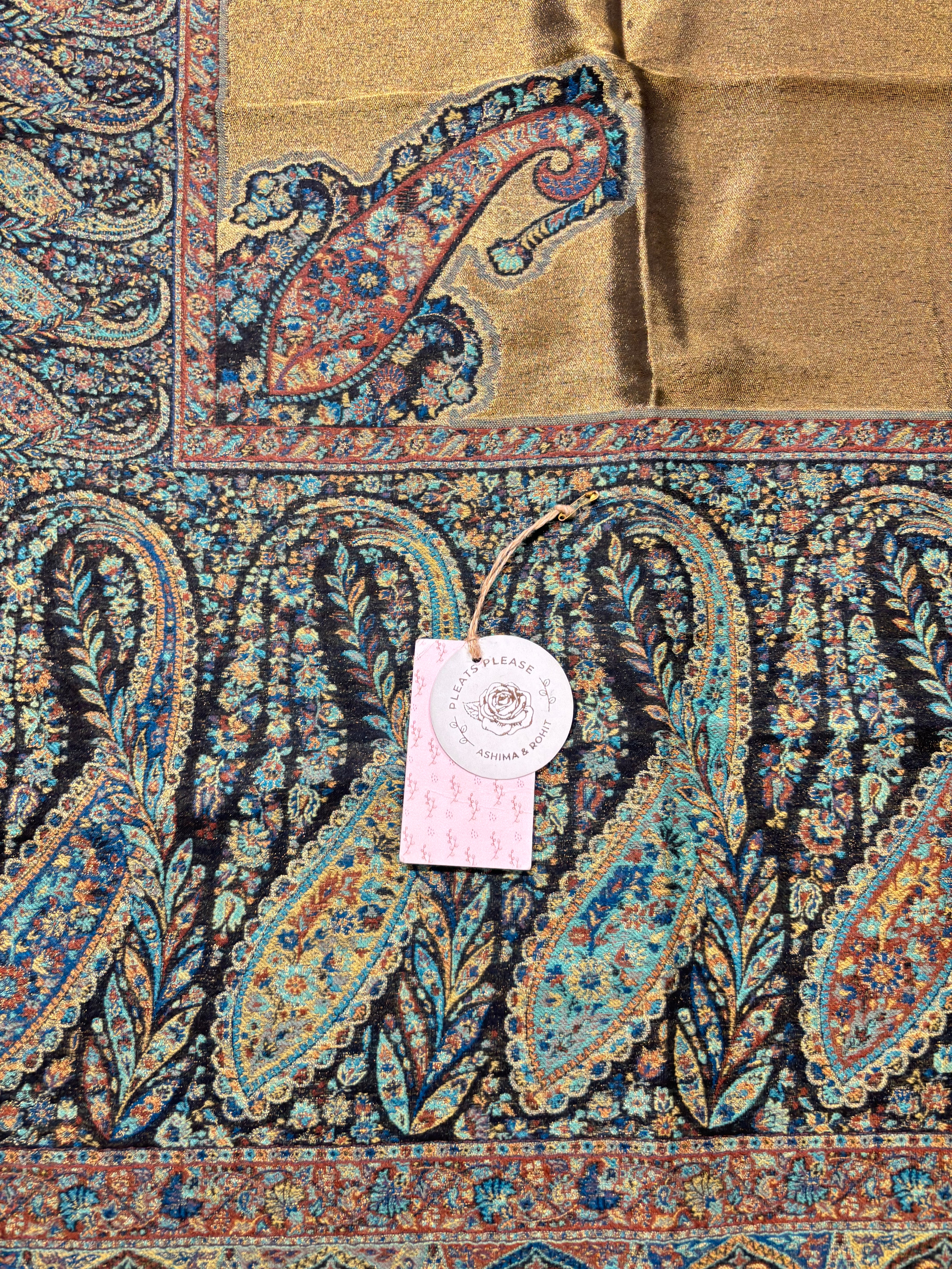 Pure and Premium Zari Tissue Woolen Cashmere Shawl