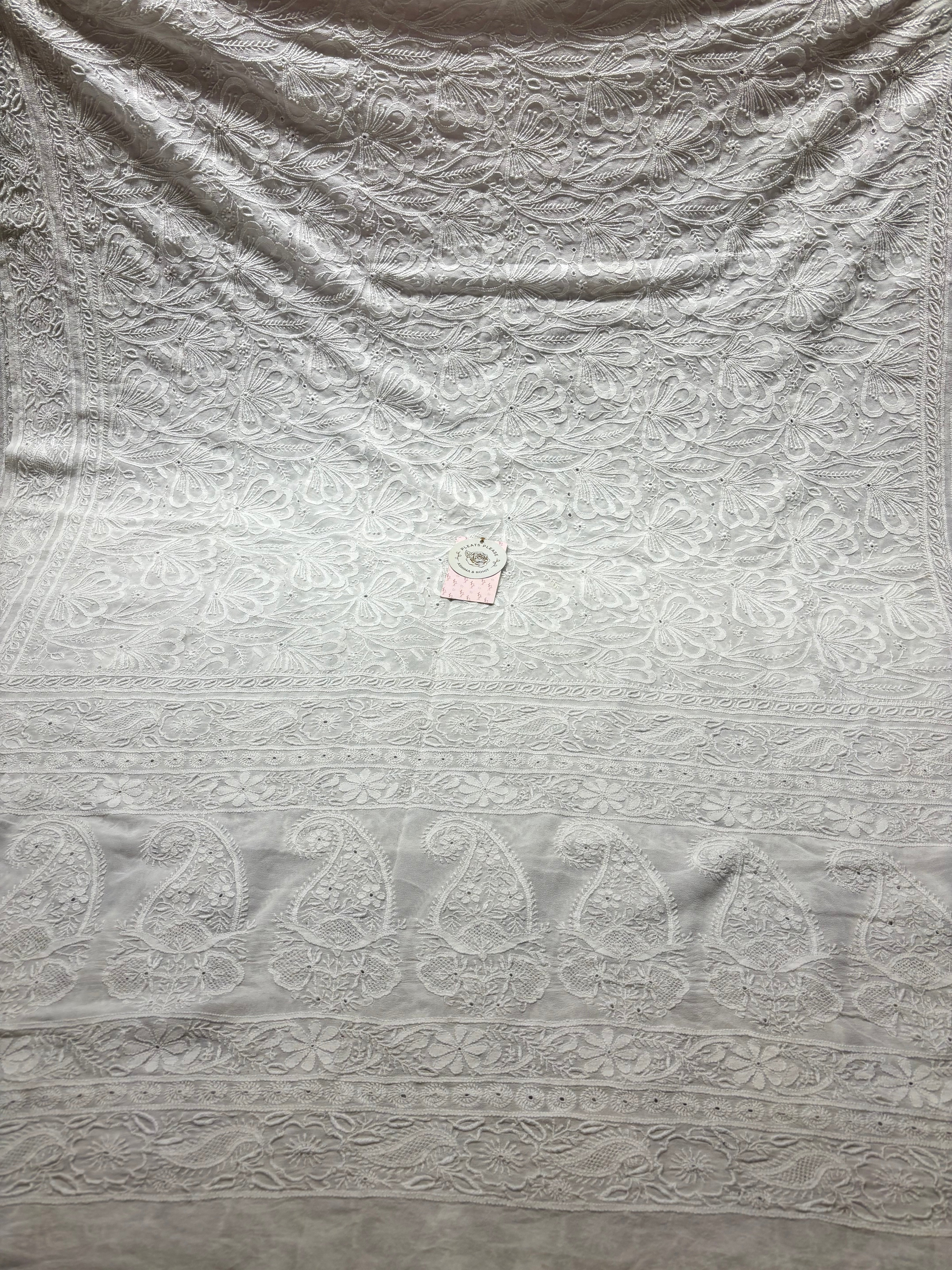 Dyeable Pure & Premium Georgette Chikankari Dupatta