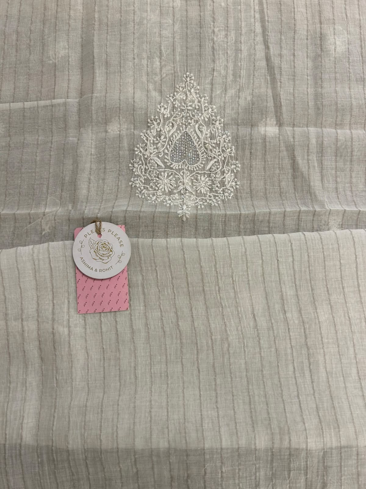 Dyeable Chanderi Silk Men’s Silver Embellished Chikankari Kurta