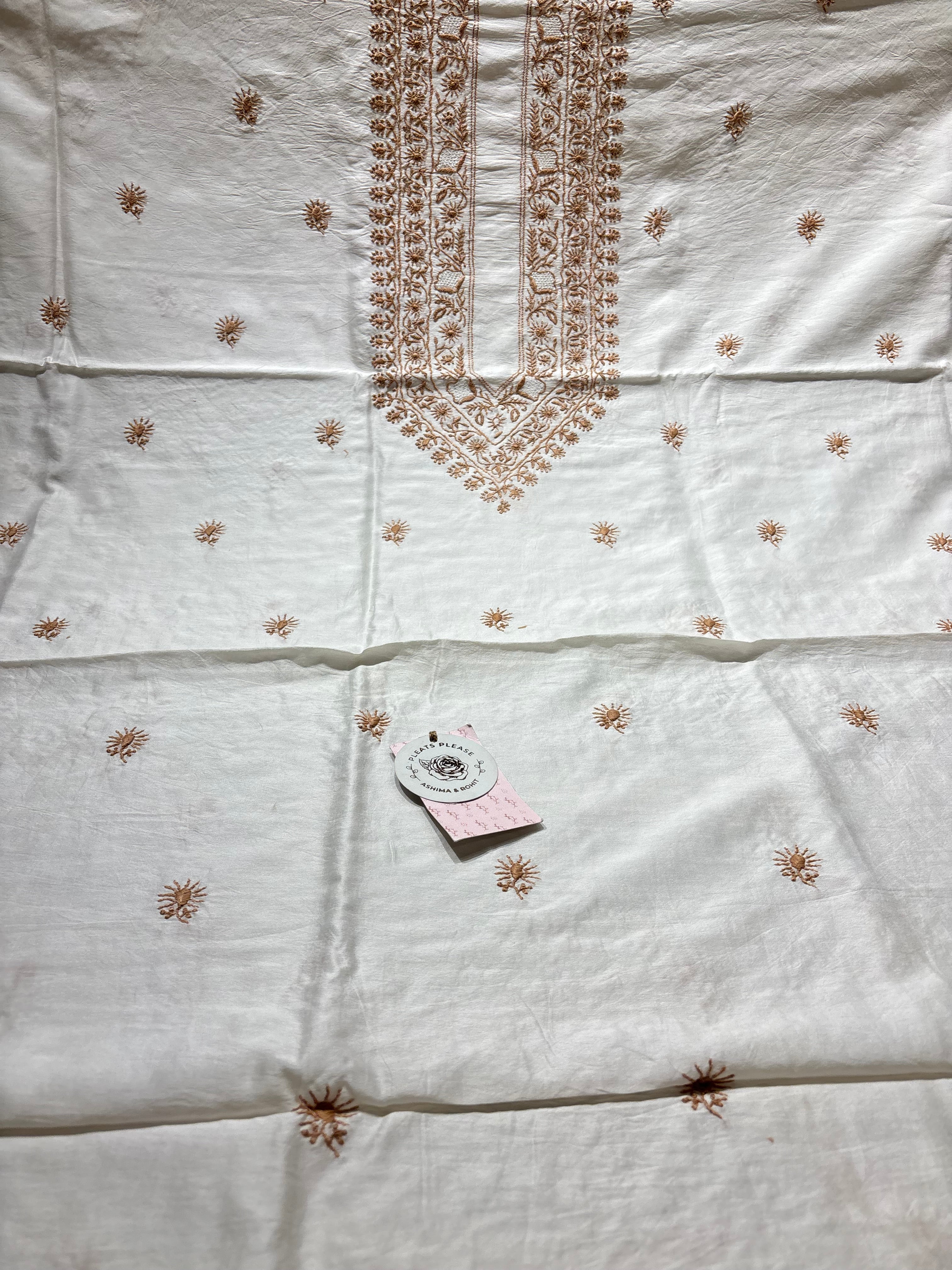 Dyeable Chanderi Silk Chikankari Men’s Kurta